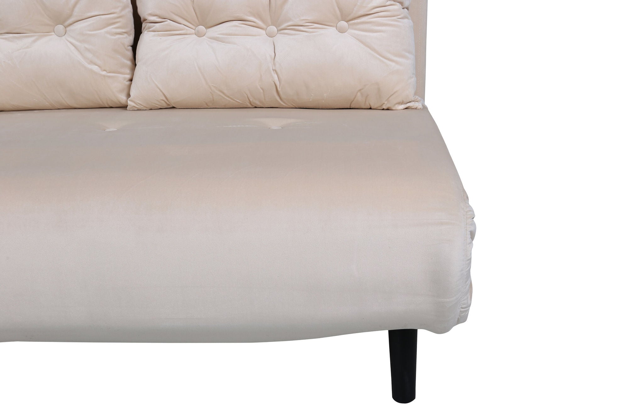 Schlafsofa Vicky Doppel aus Samt - Beige-Schlafsofas-Venture Home-le canapé