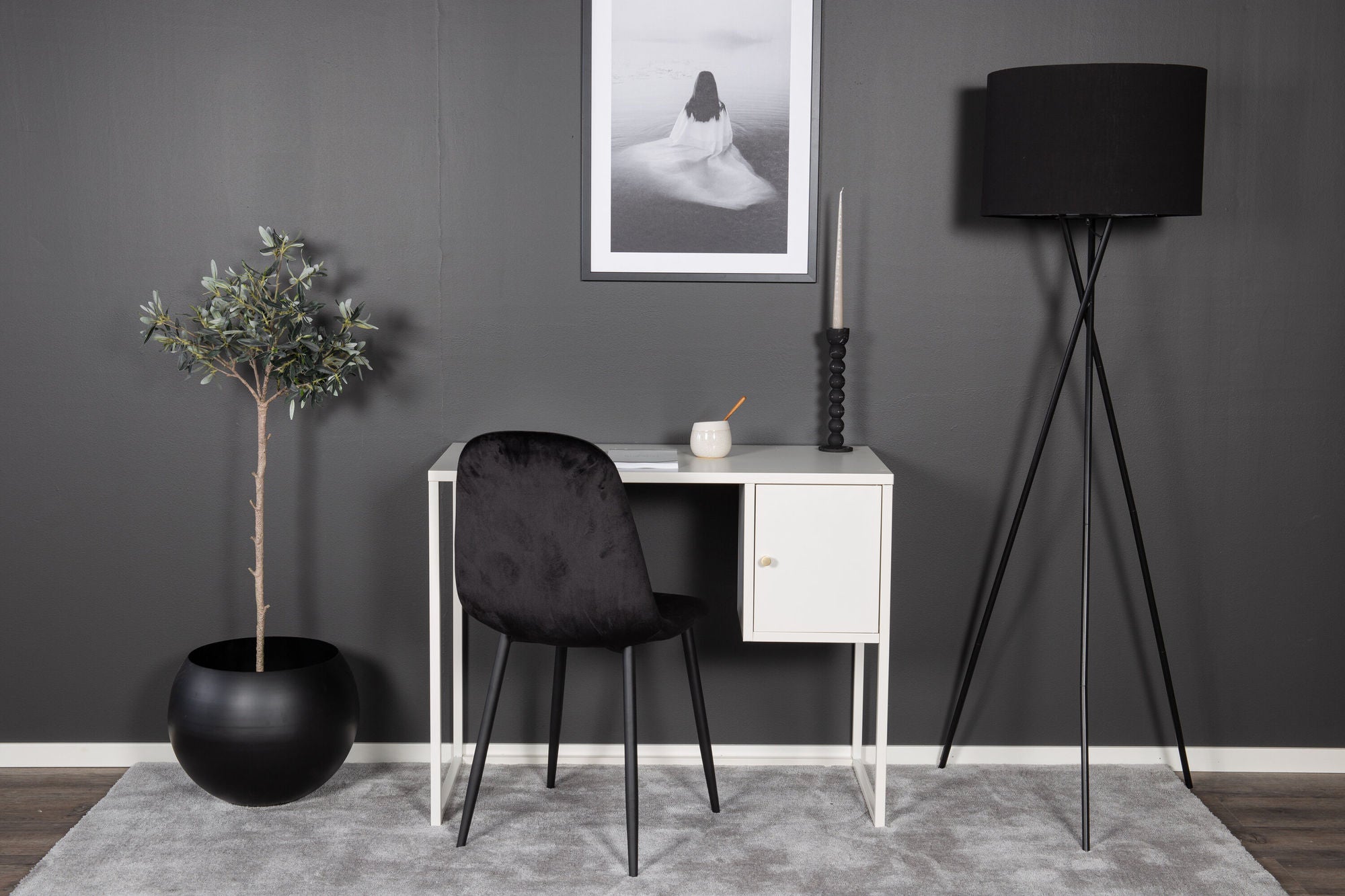 Schreibtisch Bakal aus Metall - Weiß-Schreibtische-Venture Home-le canapé