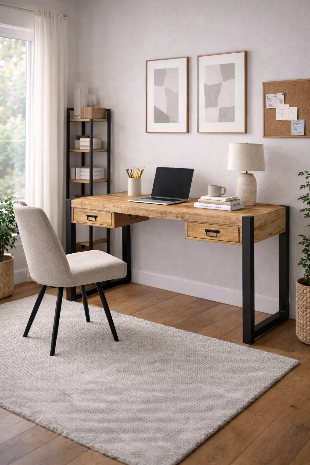 Schreibtisch Britt aus Mangoholz 150cm - Hellbraun-Schreibtische-Benoa-le canapé