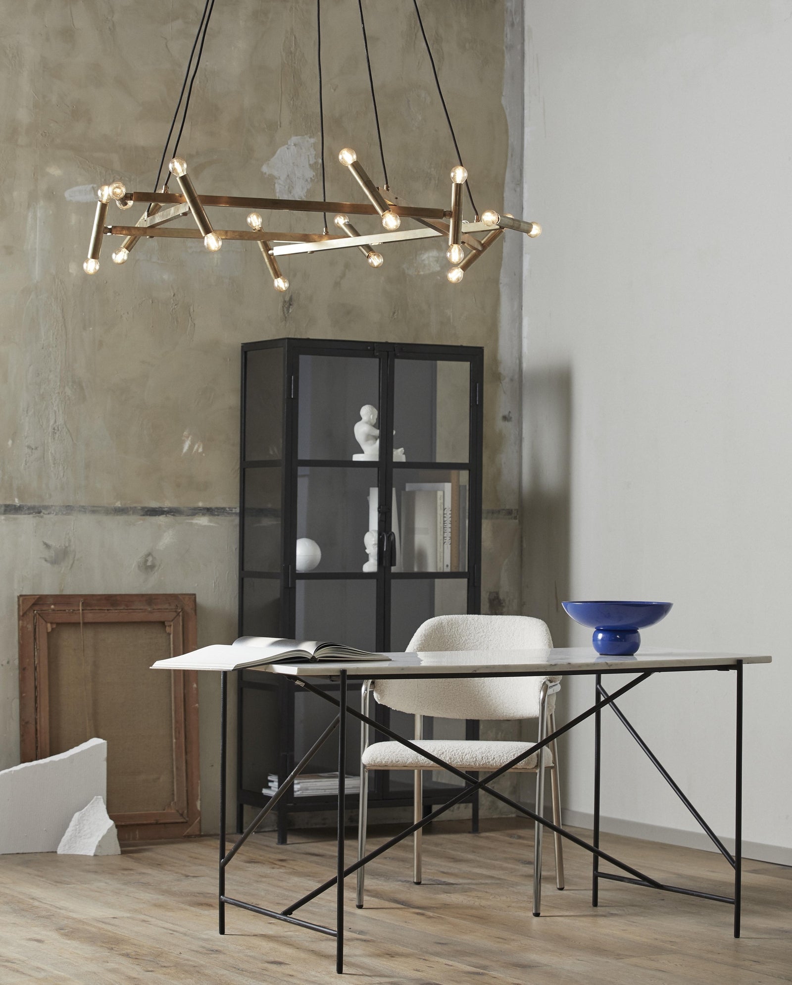 Schreibtisch DEE 142cm aus Stein - Weiß-Schreibtische-Nordal A/S-le canapé