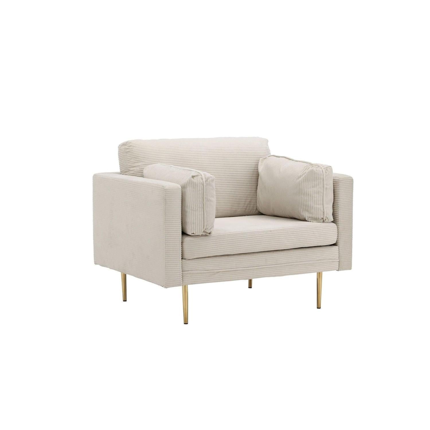 Sessel Boom aus Kord - Hellgrau-Sessel-Venture Home-le canapé
