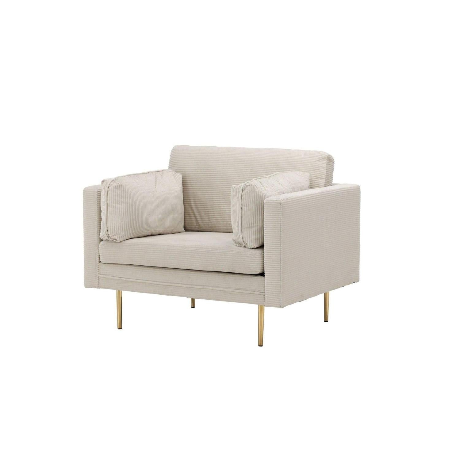Sessel Boom aus Kord - Hellgrau-Sessel-Venture Home-le canapé