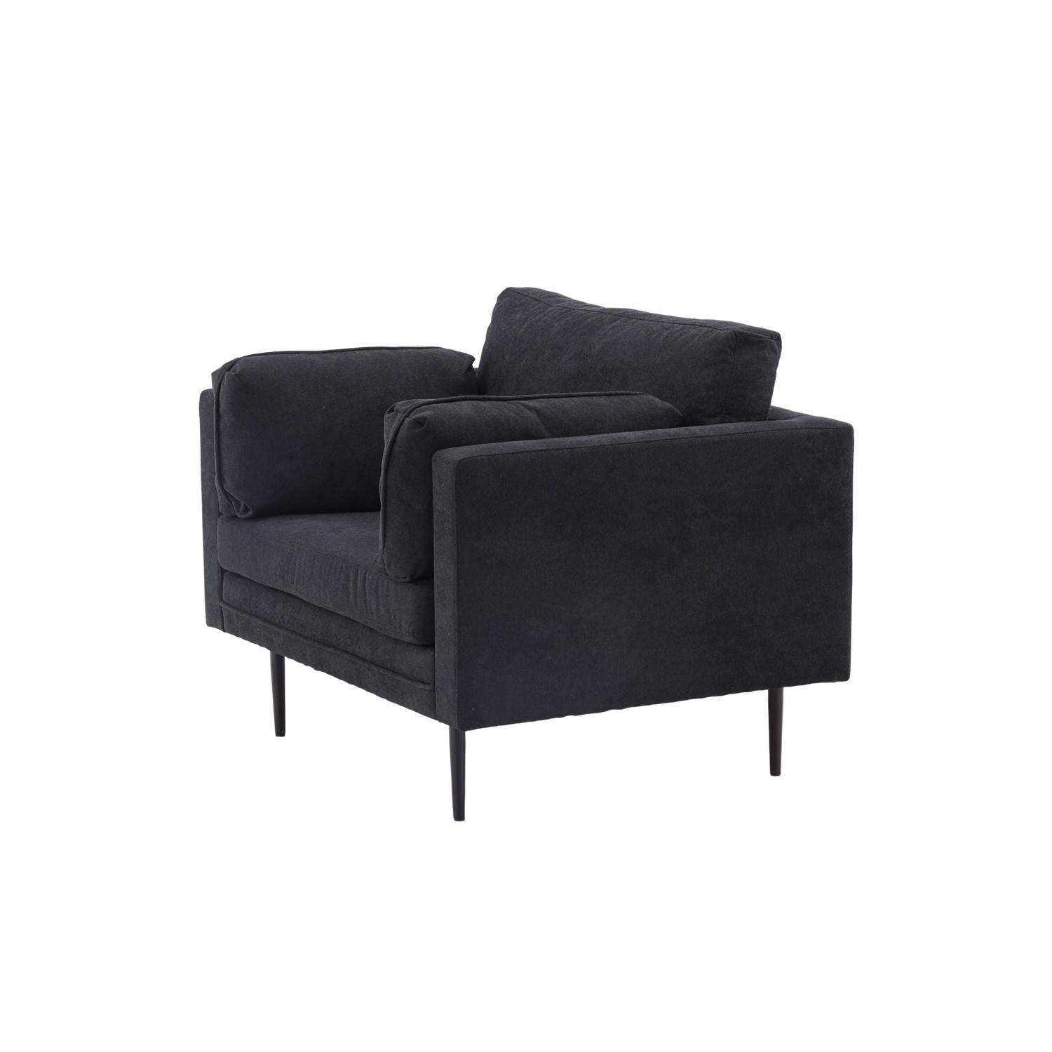 Sessel Boom aus Leinen - Schwarz-Sessel-Venture Home-le canapé