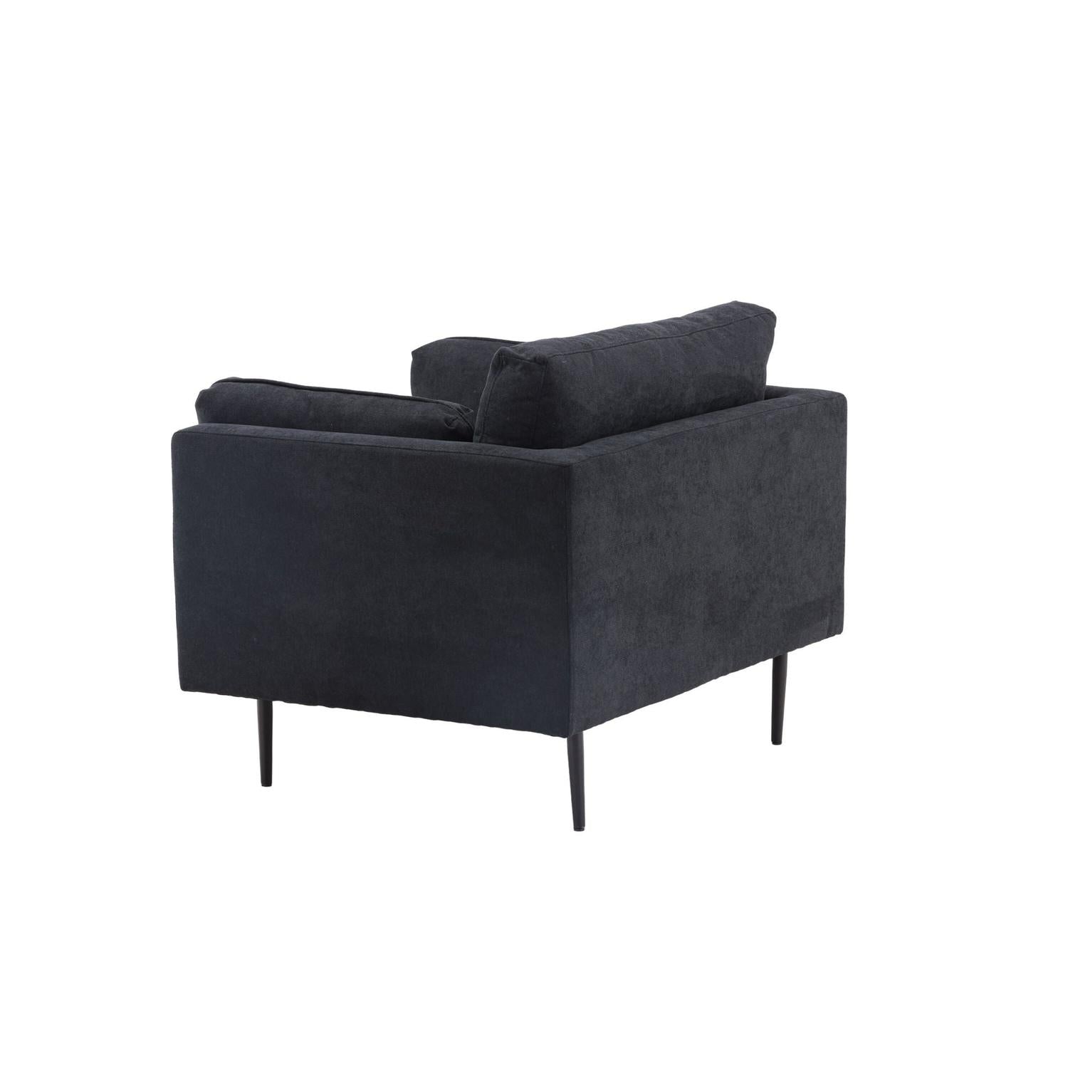 Sessel Boom aus Leinen - Schwarz-Sessel-Venture Home-le canapé