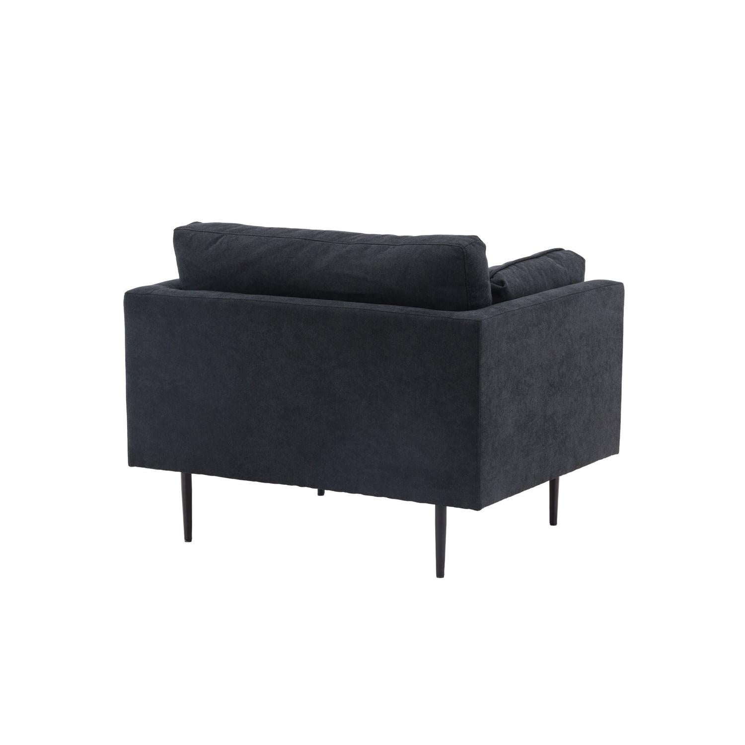 Sessel Boom aus Leinen - Schwarz-Sessel-Venture Home-le canapé
