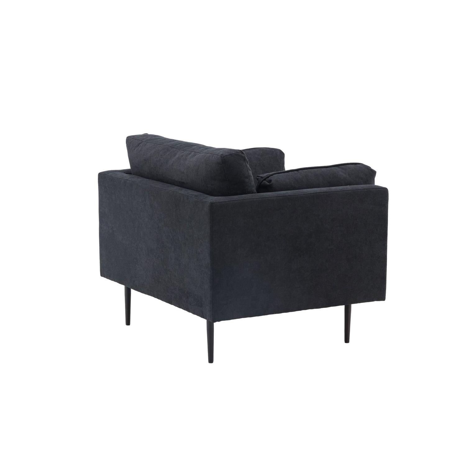 Sessel Boom aus Leinen - Schwarz-Sessel-Venture Home-le canapé