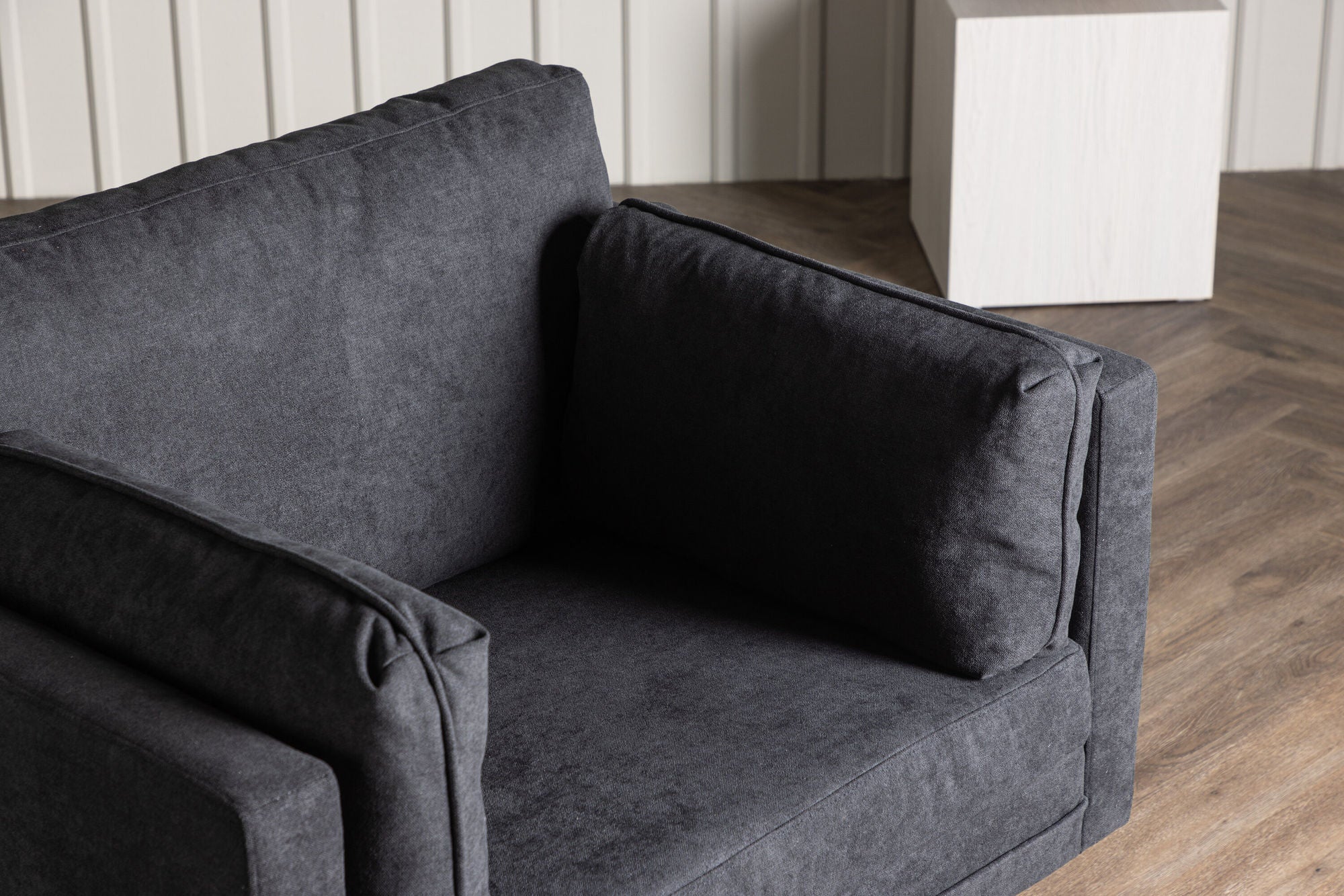 Sessel Boom aus Leinen - Schwarz-Sessel-Venture Home-le canapé
