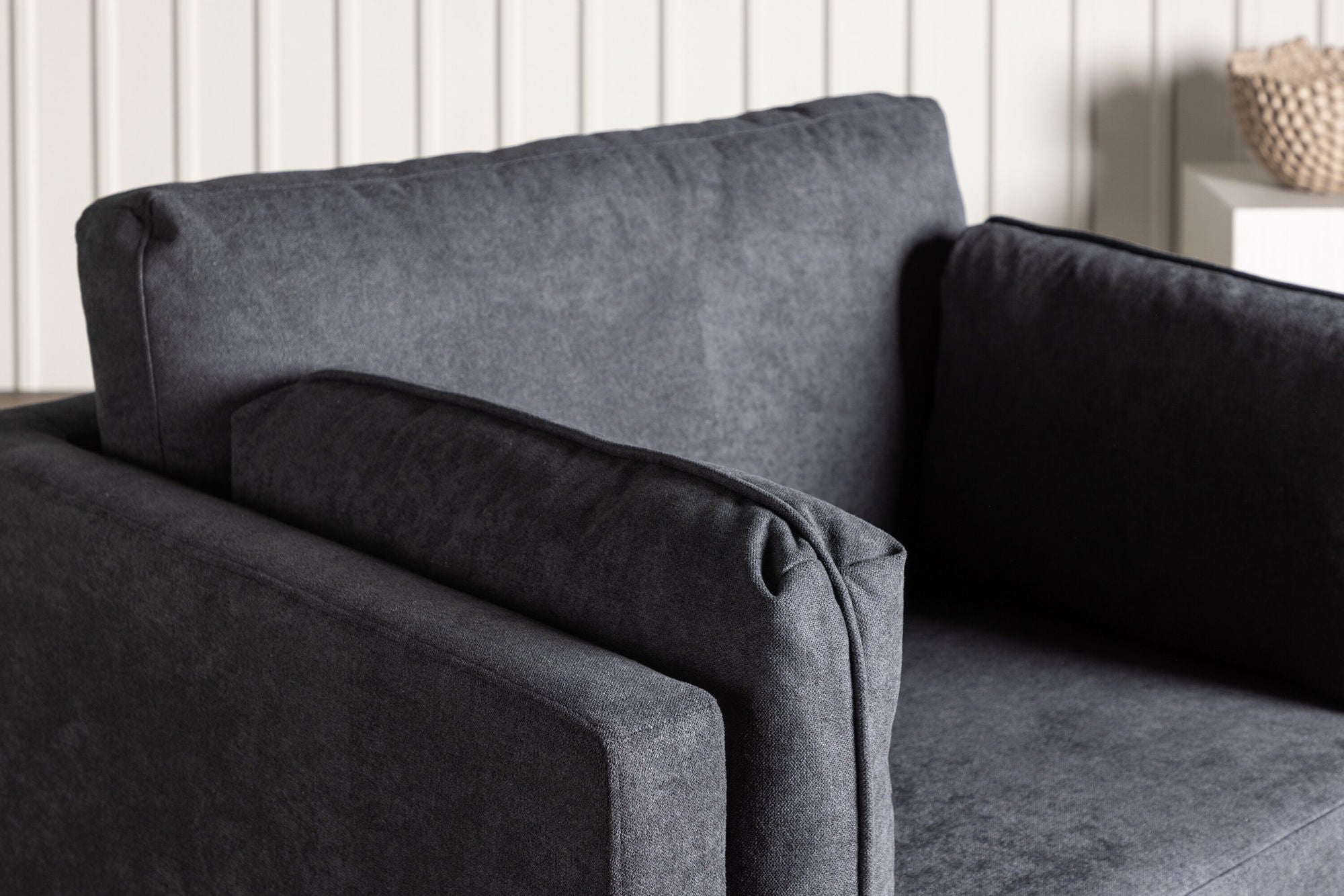 Sessel Boom aus Leinen - Schwarz-Sessel-Venture Home-le canapé
