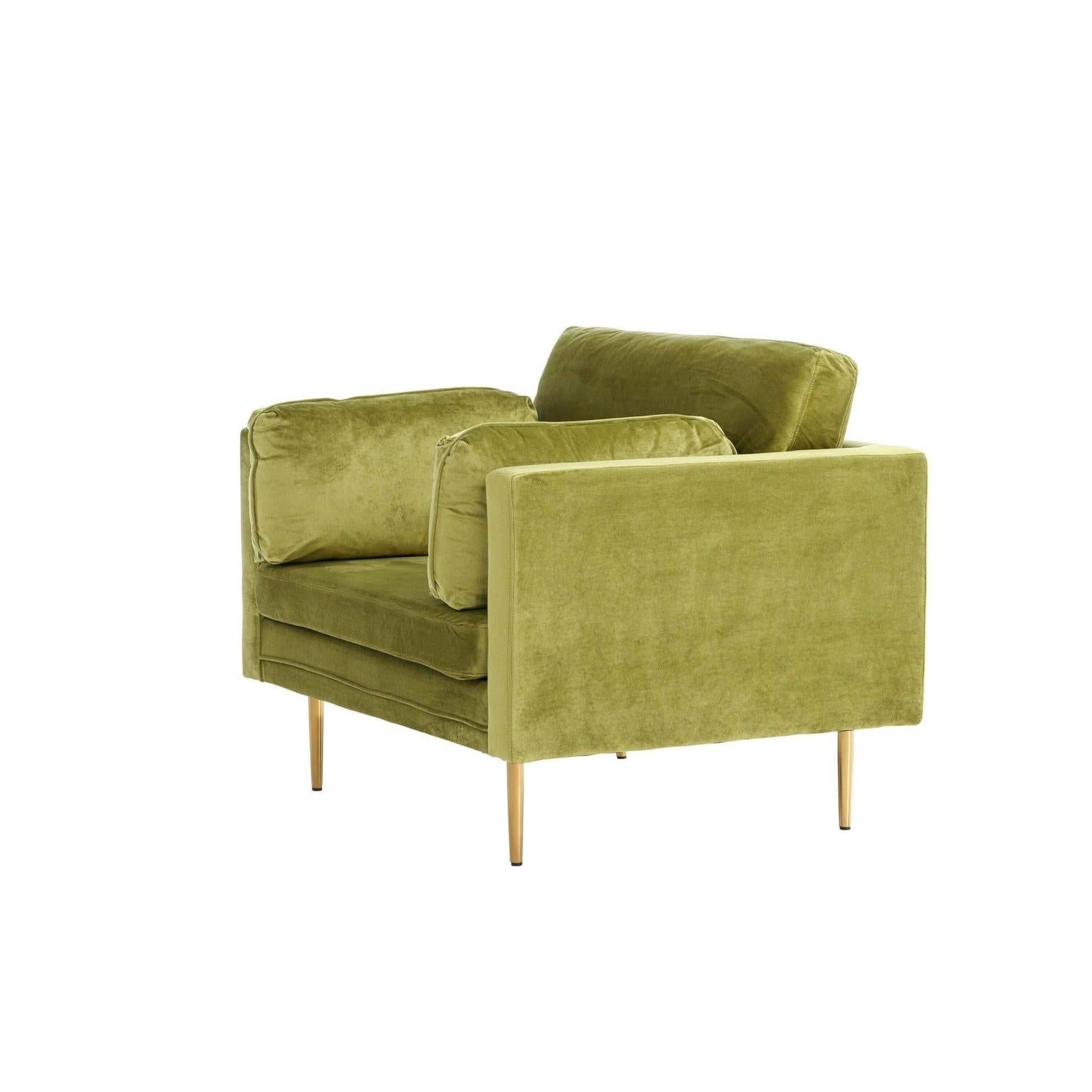 Sessel Boom aus Samt - Grün-Sessel-Venture Home-le canapé