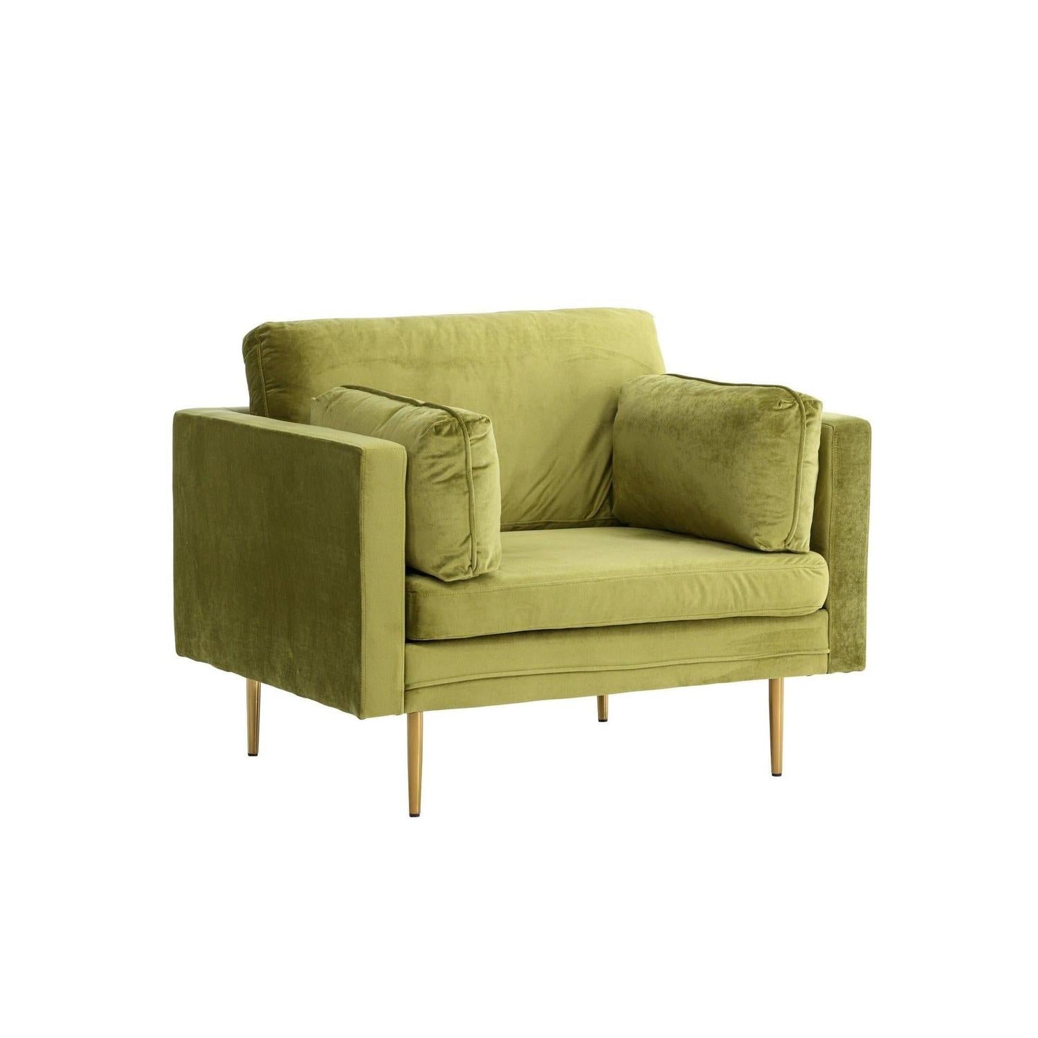 Sessel Boom aus Samt - Grün-Sessel-Venture Home-le canapé