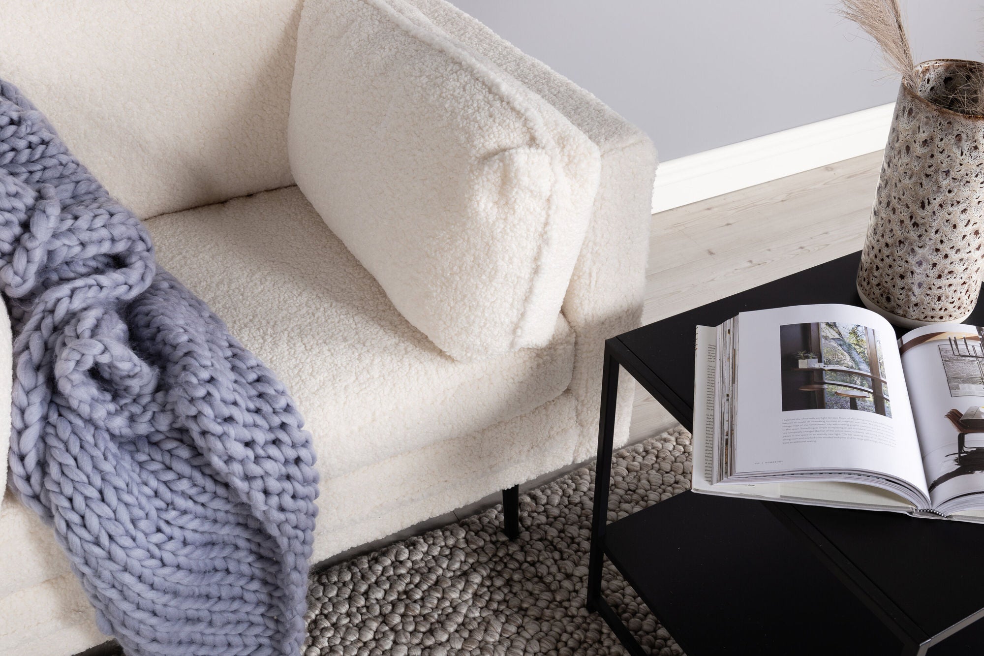 Sessel Boom aus Teddy- Bouclé - Creme-Sessel-Venture Home-le canapé