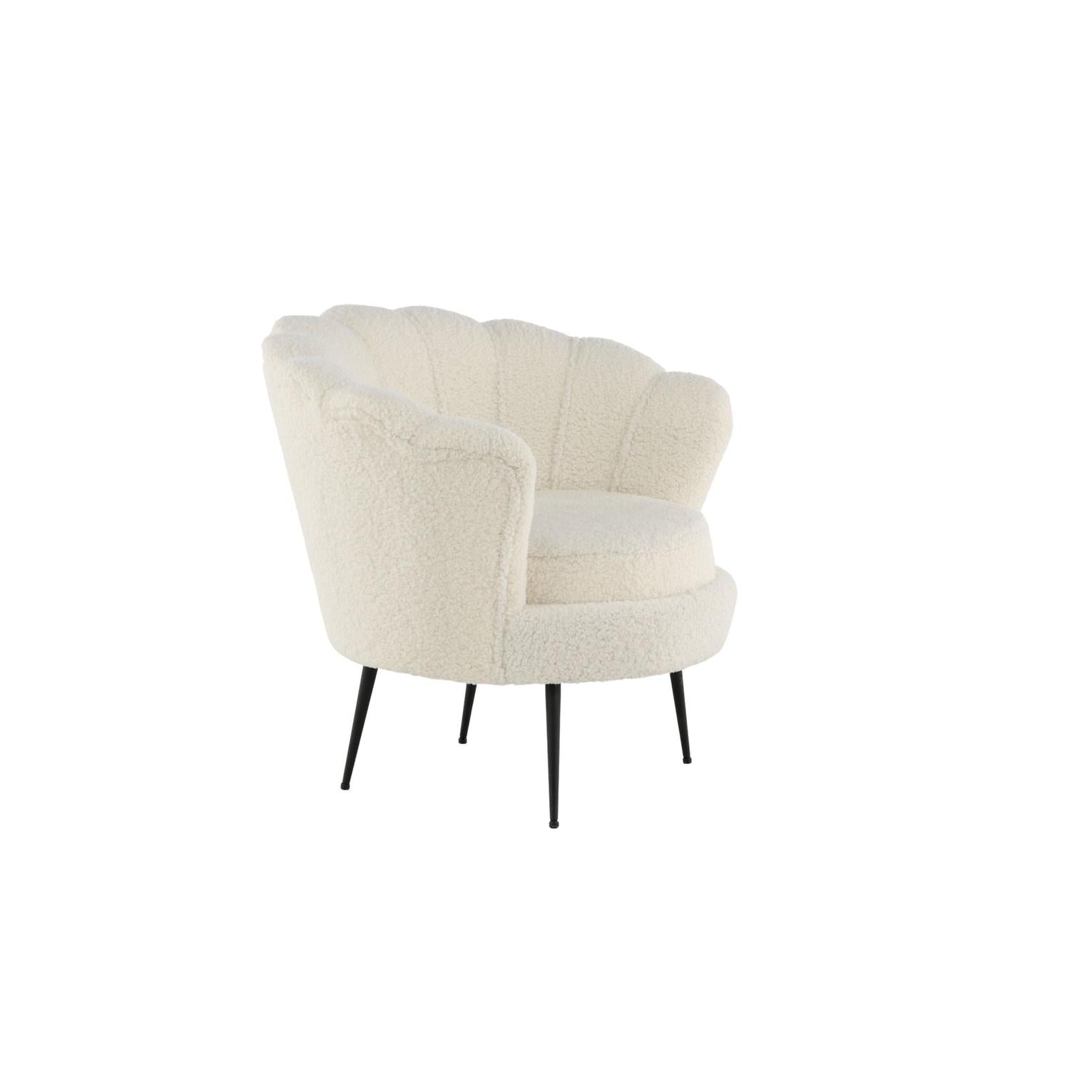 Sessel Calais aus Teddy Bouclé - Weiß-Loungesessel-Venture Home-le canapé