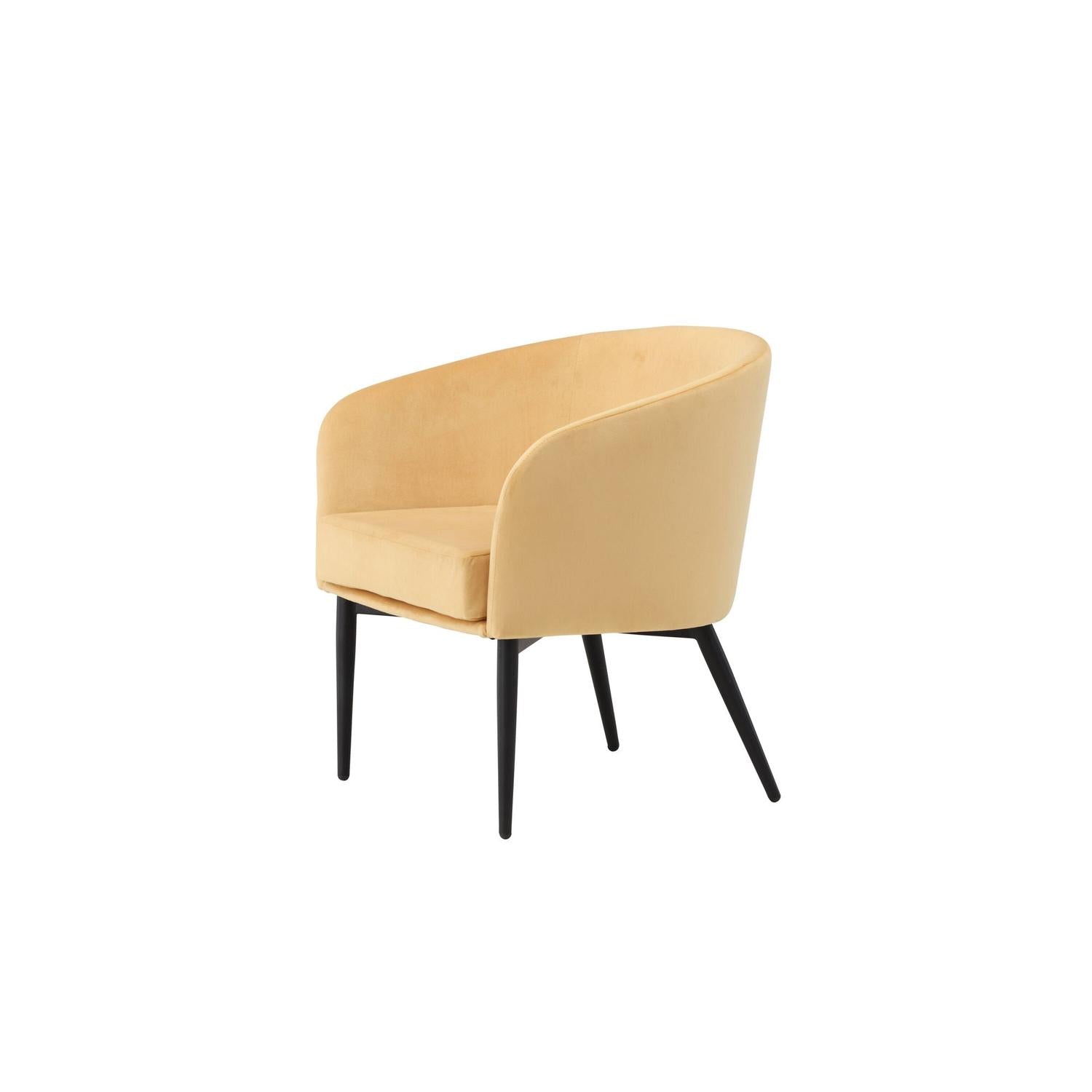 Sessel Fluffy aus Samt - Gelb-Sessel-Venture Home-le canapé