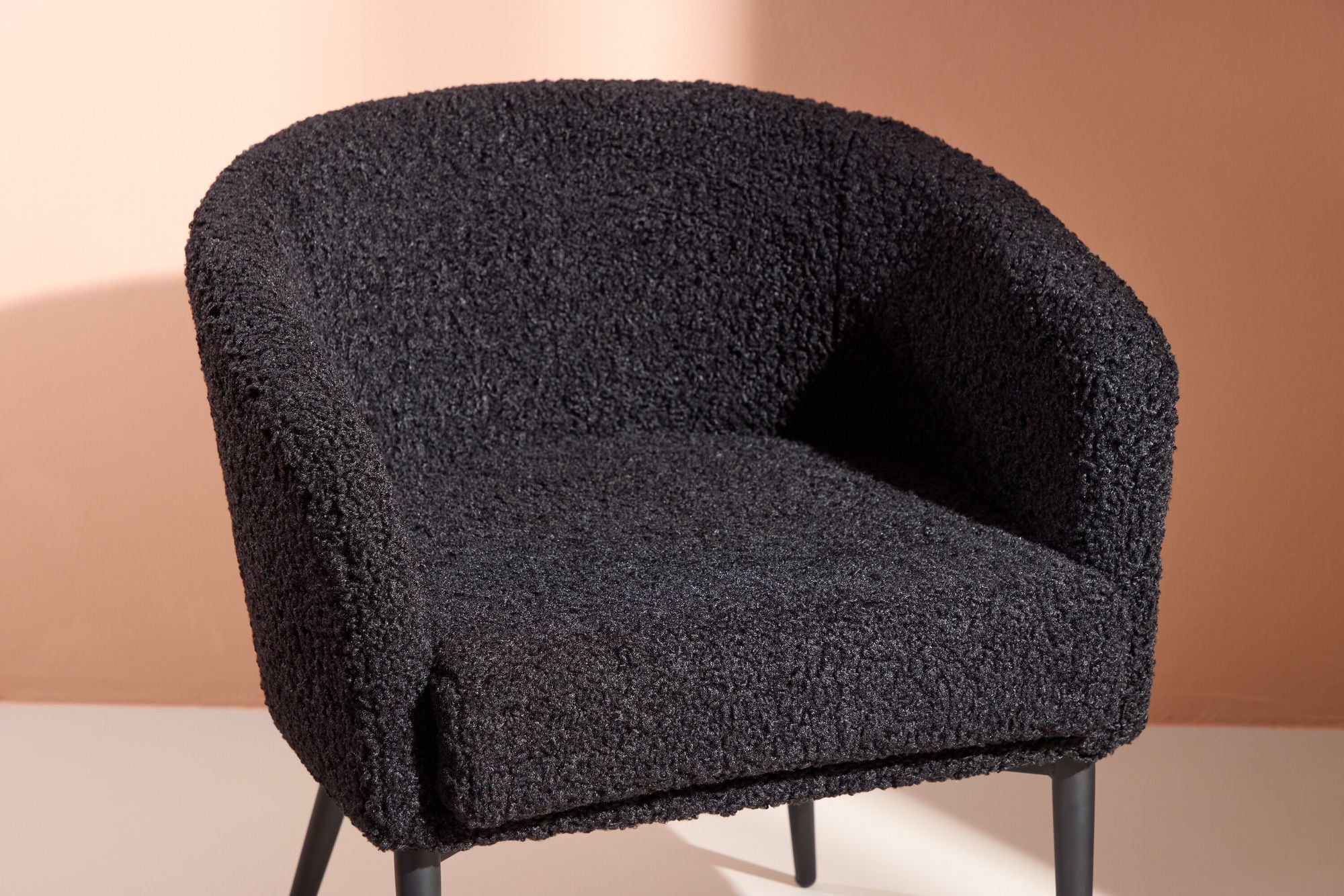 Sessel Fluffy aus Teddy Bouclé - Schwarz-Sessel-Venture Home-le canapé
