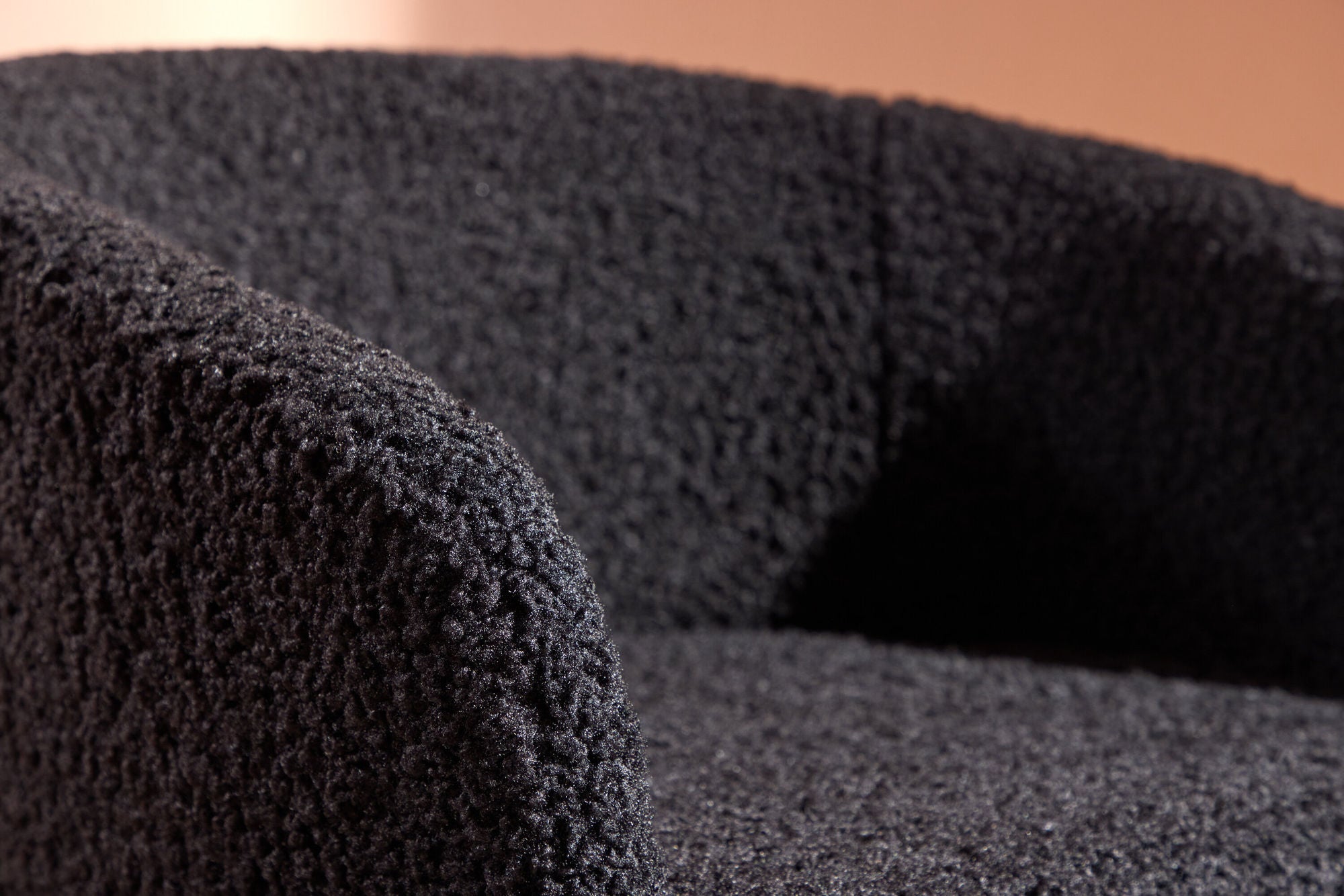 Sessel Fluffy aus Teddy Bouclé - Schwarz-Sessel-Venture Home-le canapé