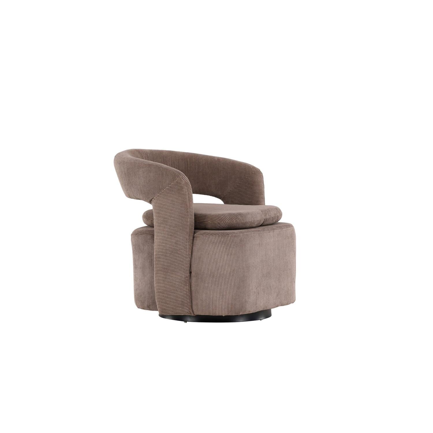 Sessel Laurel Drehsessel aus Cord - Braun-Sessel-Venture Home-le canapé