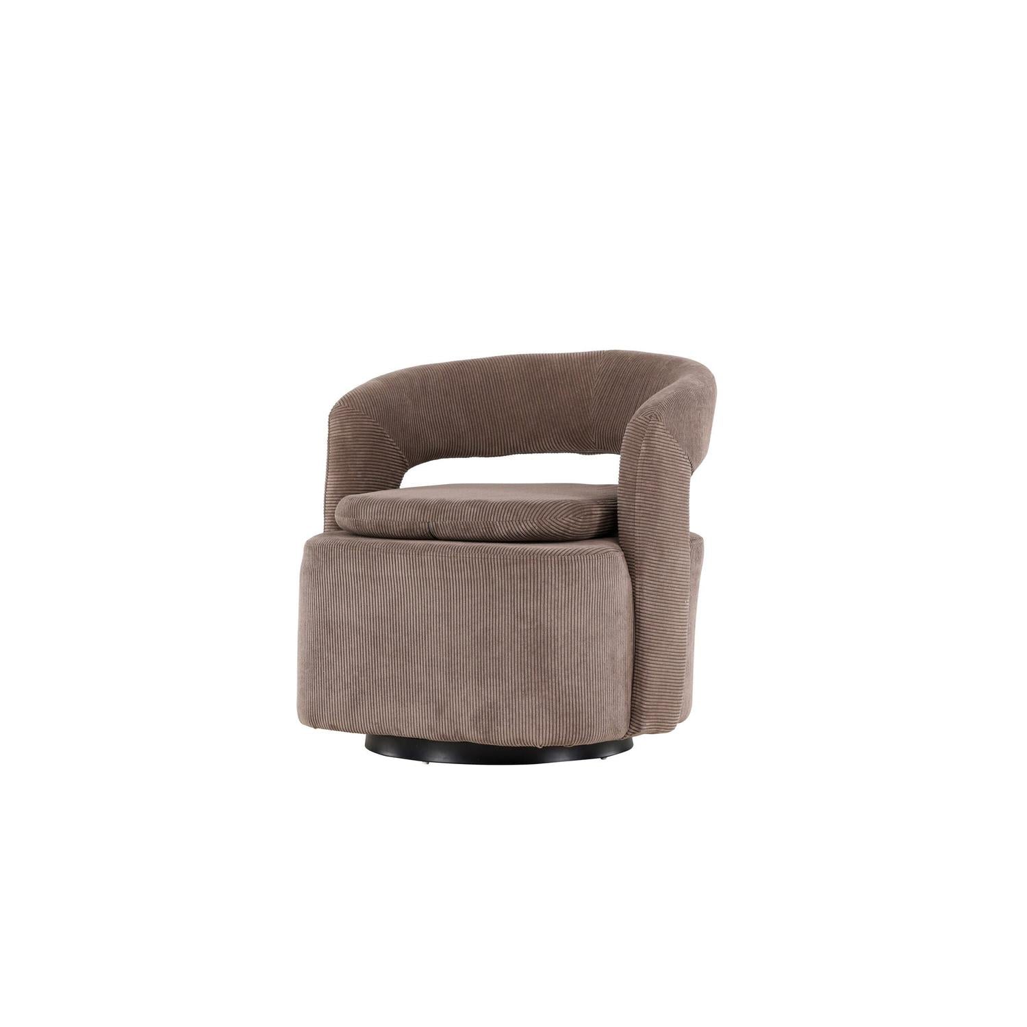 Sessel Laurel Drehsessel aus Cord - Braun-Sessel-Venture Home-le canapé