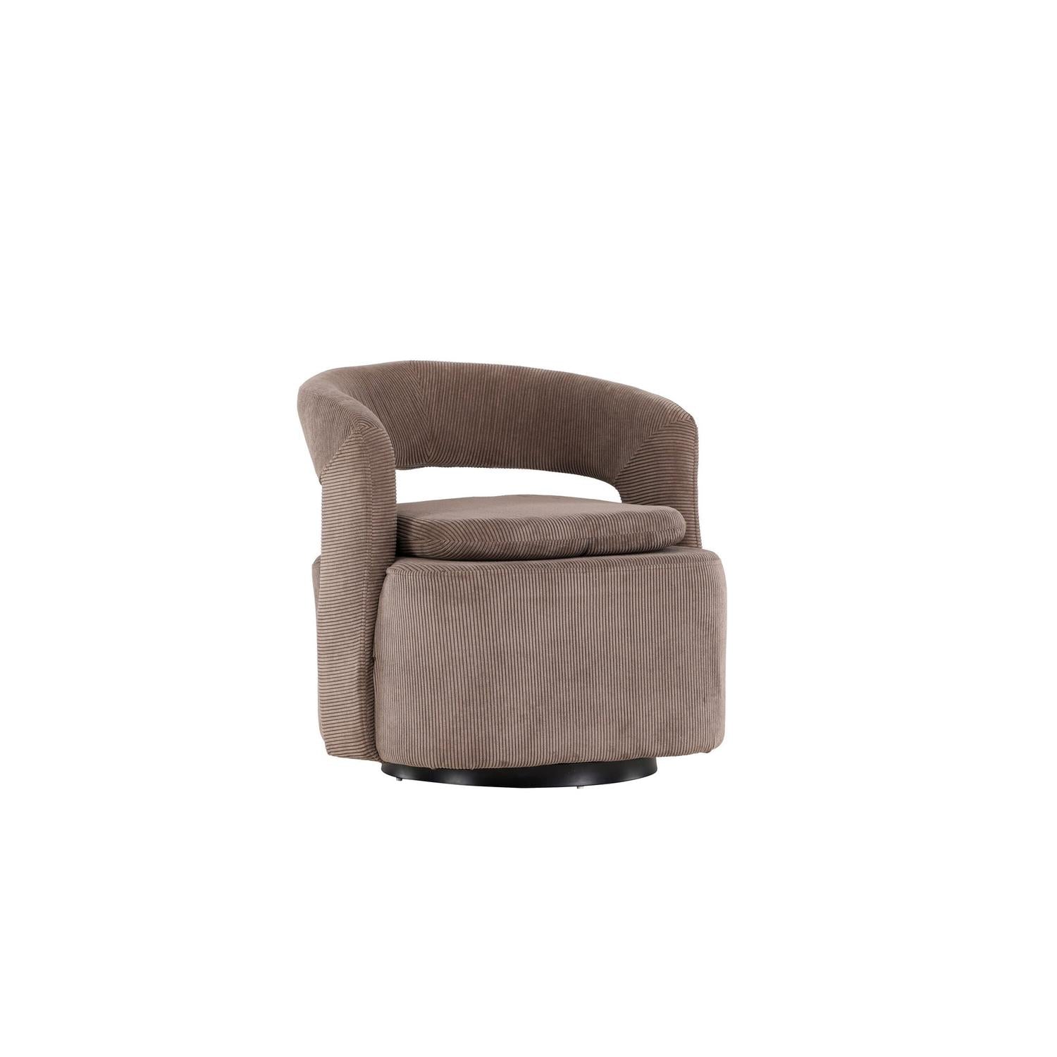 Sessel Laurel Drehsessel aus Cord - Braun-Sessel-Venture Home-le canapé