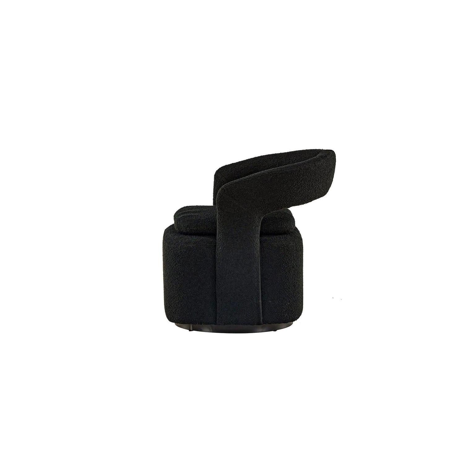 Sessel Laurel Drehsessel aus Teddy-Bouclé - Schwarz-Sessel-Venture Home-le canapé