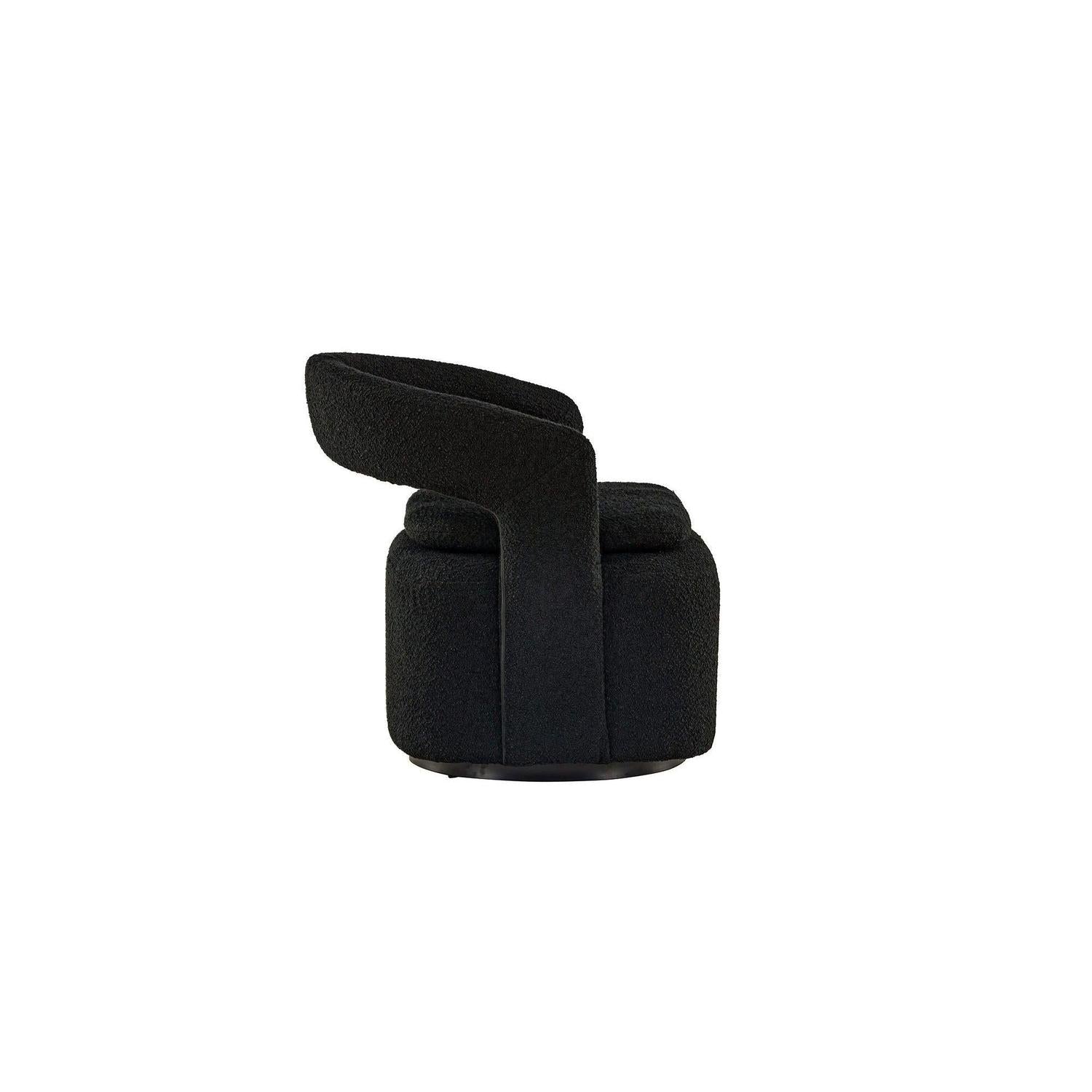 Sessel Laurel Drehsessel aus Teddy-Bouclé - Schwarz-Sessel-Venture Home-le canapé