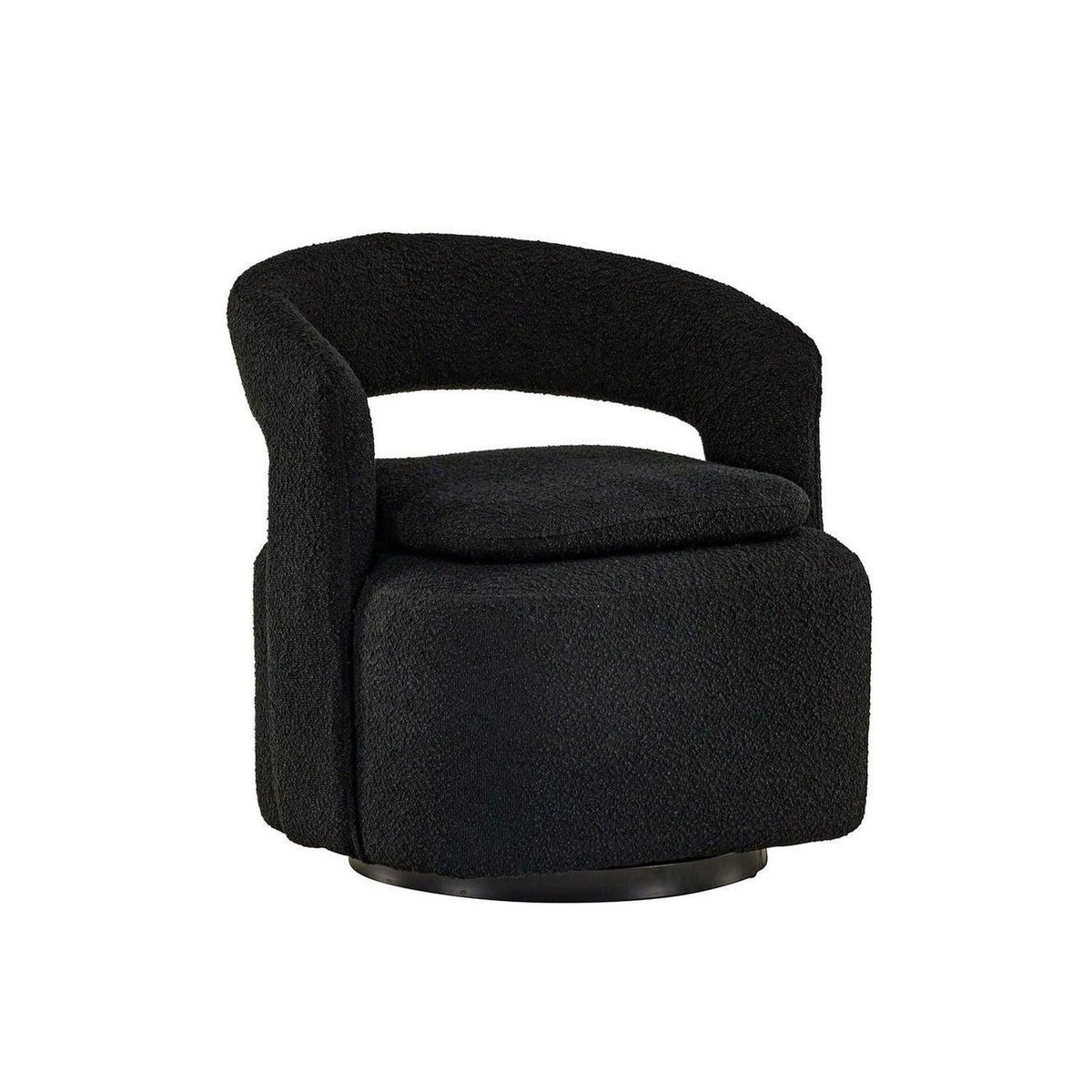 Sessel Laurel Drehsessel aus Teddy-Bouclé - Schwarz