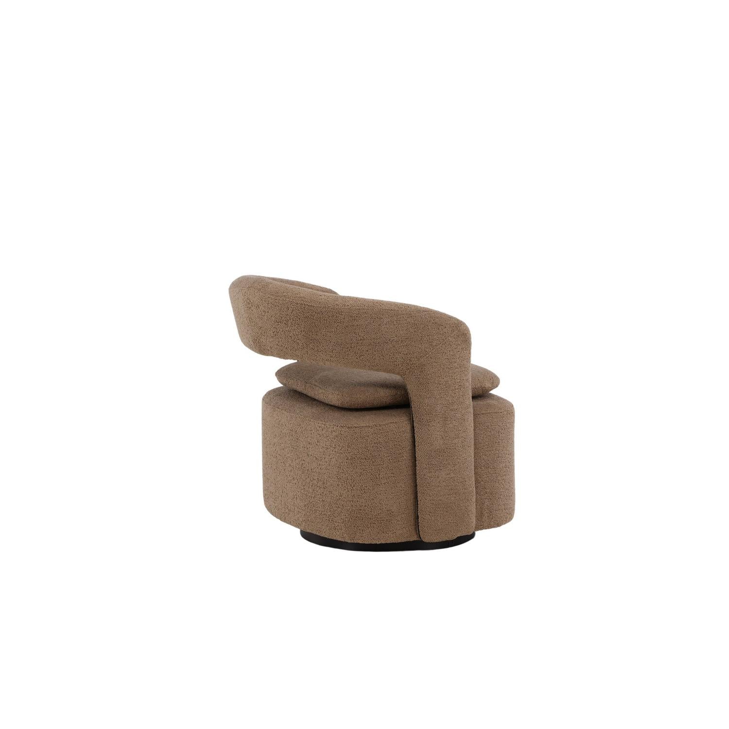 Sessel Laurel Drehsessel aus Teddy-Boucle Stoff- Braun-Sessel-Venture Home-le canapé