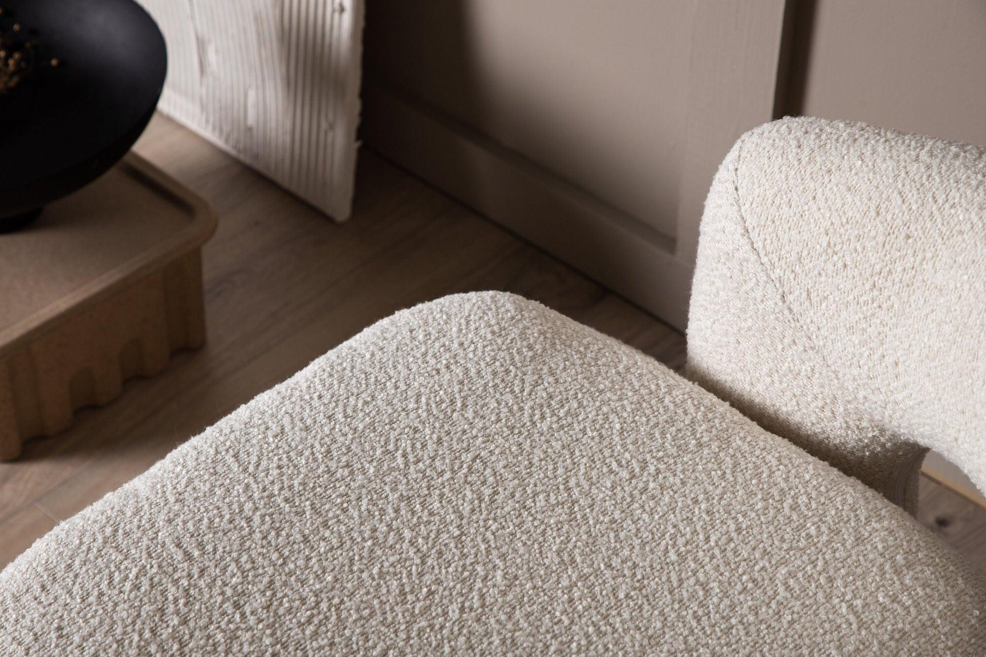 Sessel Laurel Drehsessel aus Teddy-Bouclé - Weiß-Sessel-Venture Home-le canapé