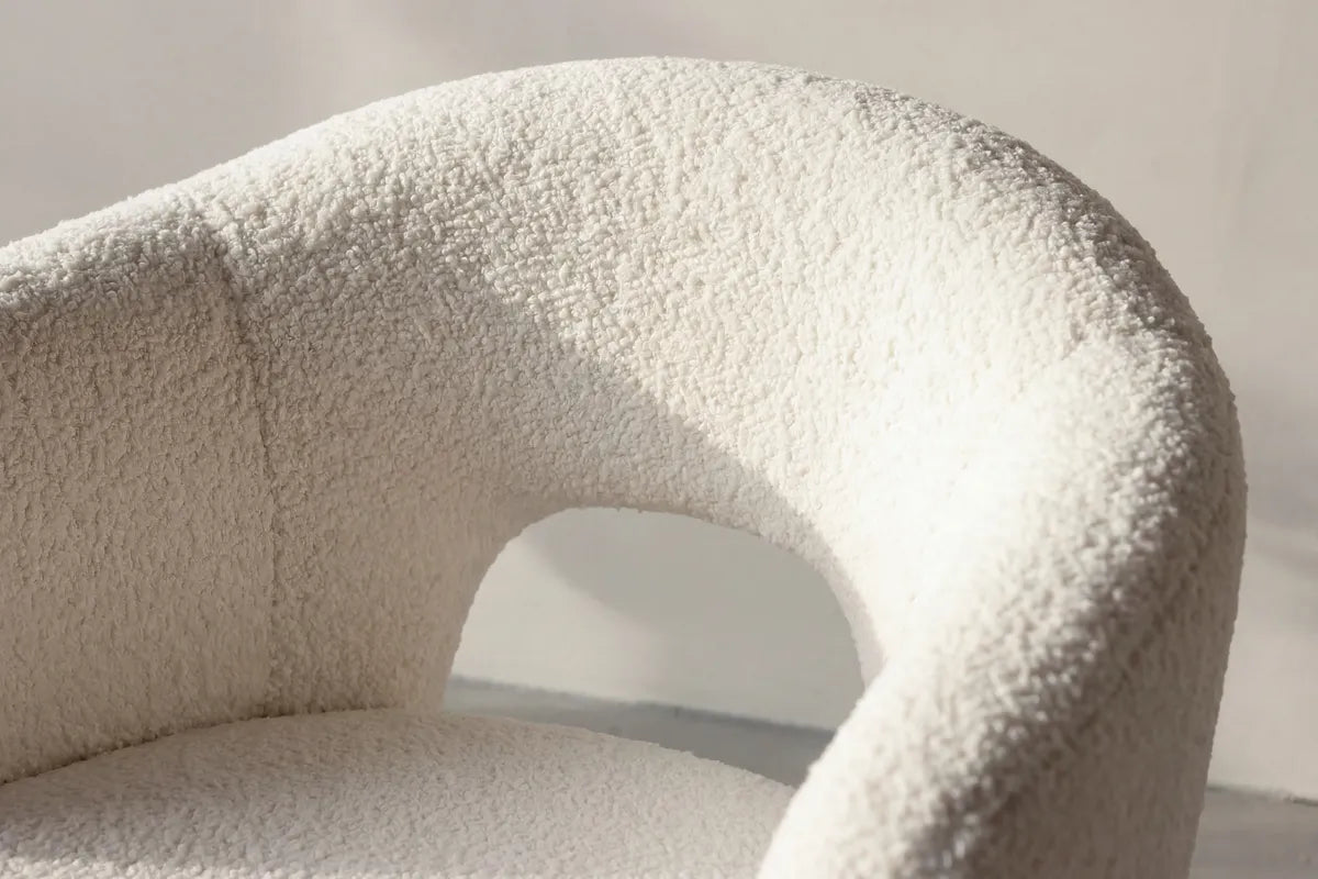 Sessel Moglas aus Teddy Bouclé - Weiß-Sessel-Venture Home-le canapé