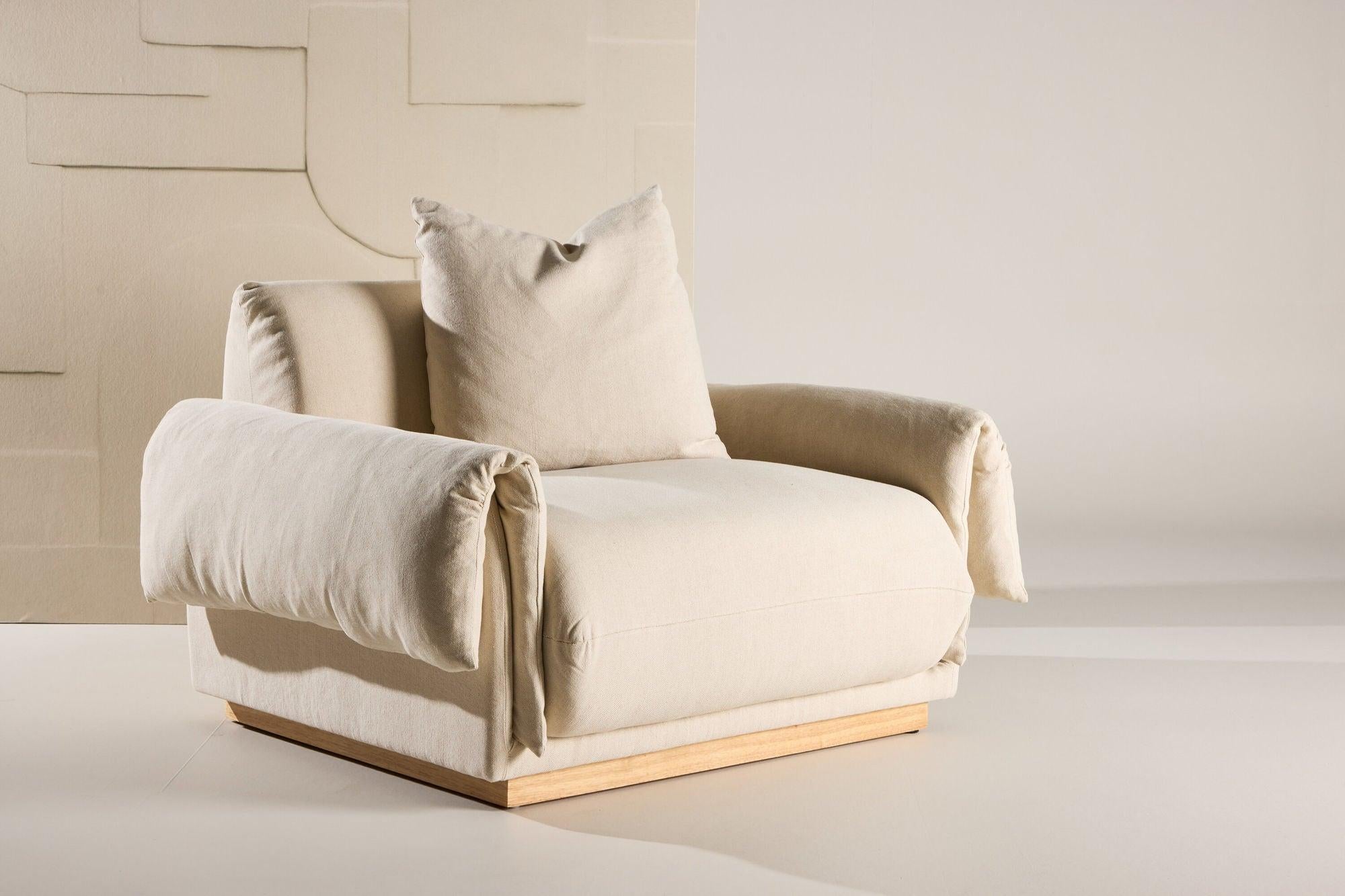 Sessel Mollösund aus Leinen - Beige-Sessel-Vind-le canapé