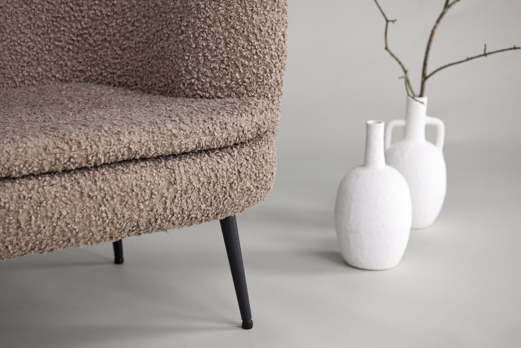 Sessel Nordkoster aus Teddy-Bouclé - Taupe-Sessel-Vind-le canapé
