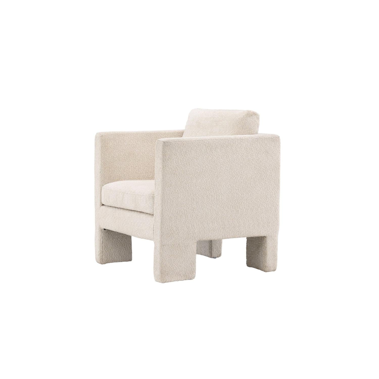 Sessel Ragusa aus Teddy-Bouclé - Weiß-Venture Home-le canapé