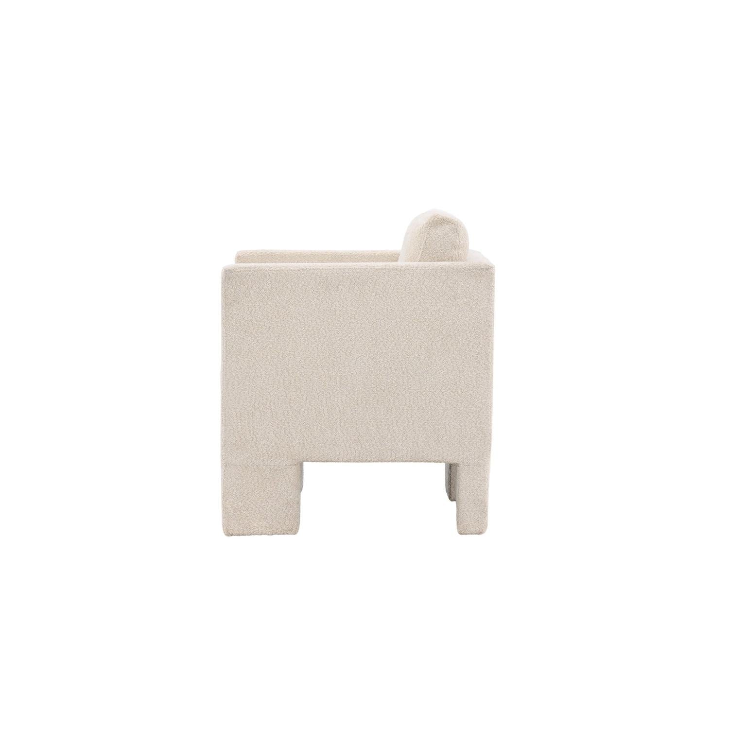Sessel Ragusa aus Teddy-Bouclé - Weiß-Venture Home-le canapé