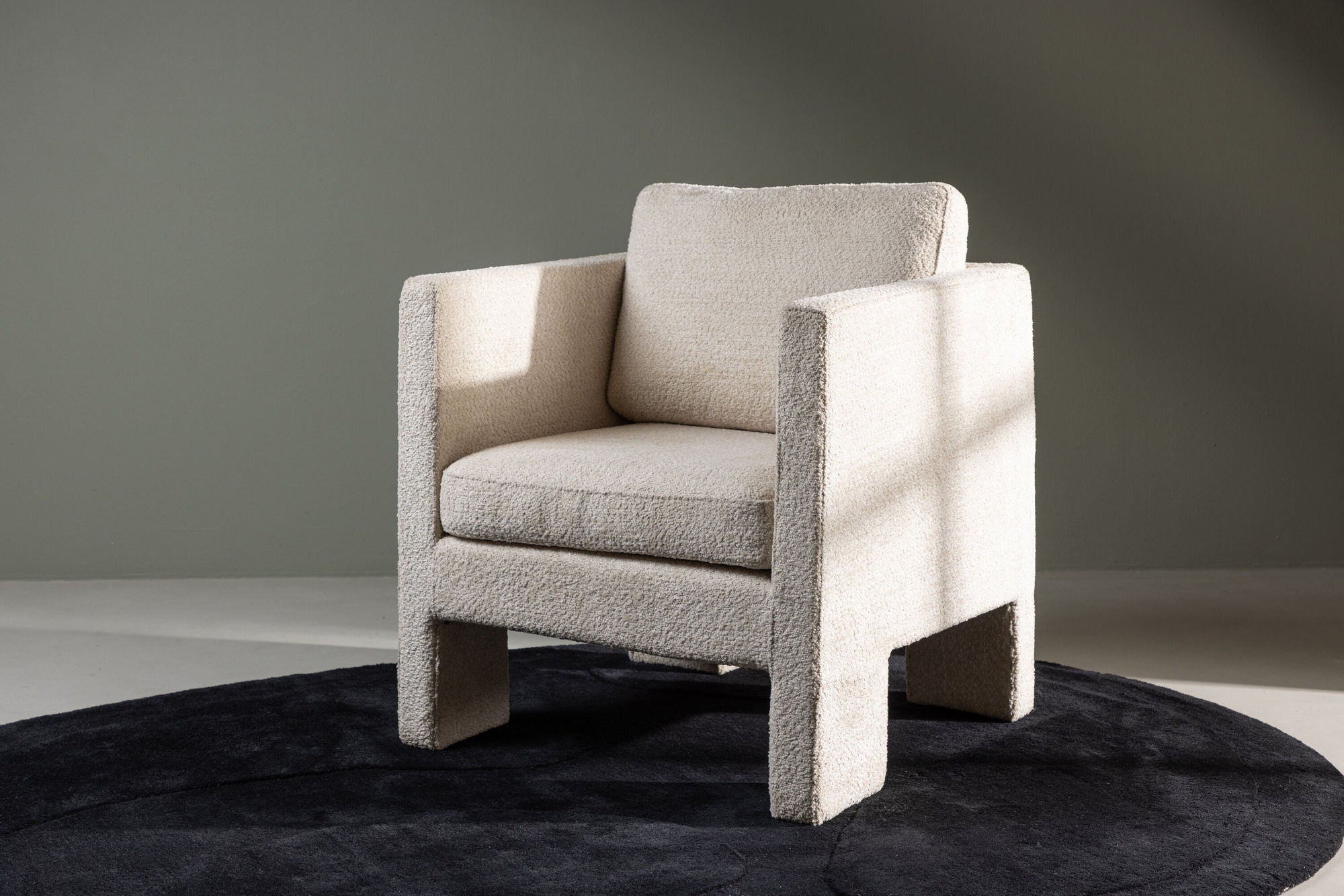 Sessel Ragusa aus Teddy-Bouclé - Weiß-Venture Home-le canapé