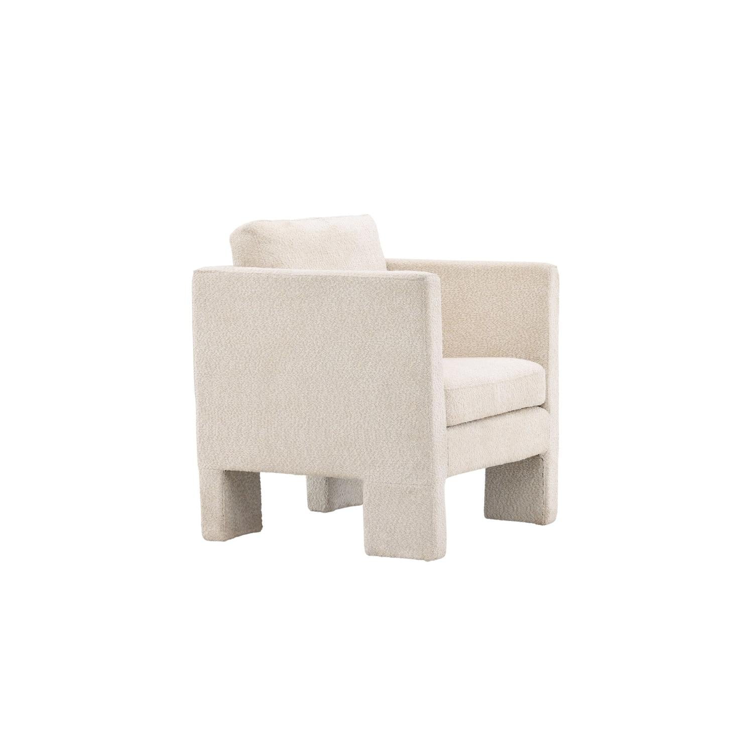 Sessel Ragusa aus Teddy-Bouclé - Weiß-Venture Home-le canapé