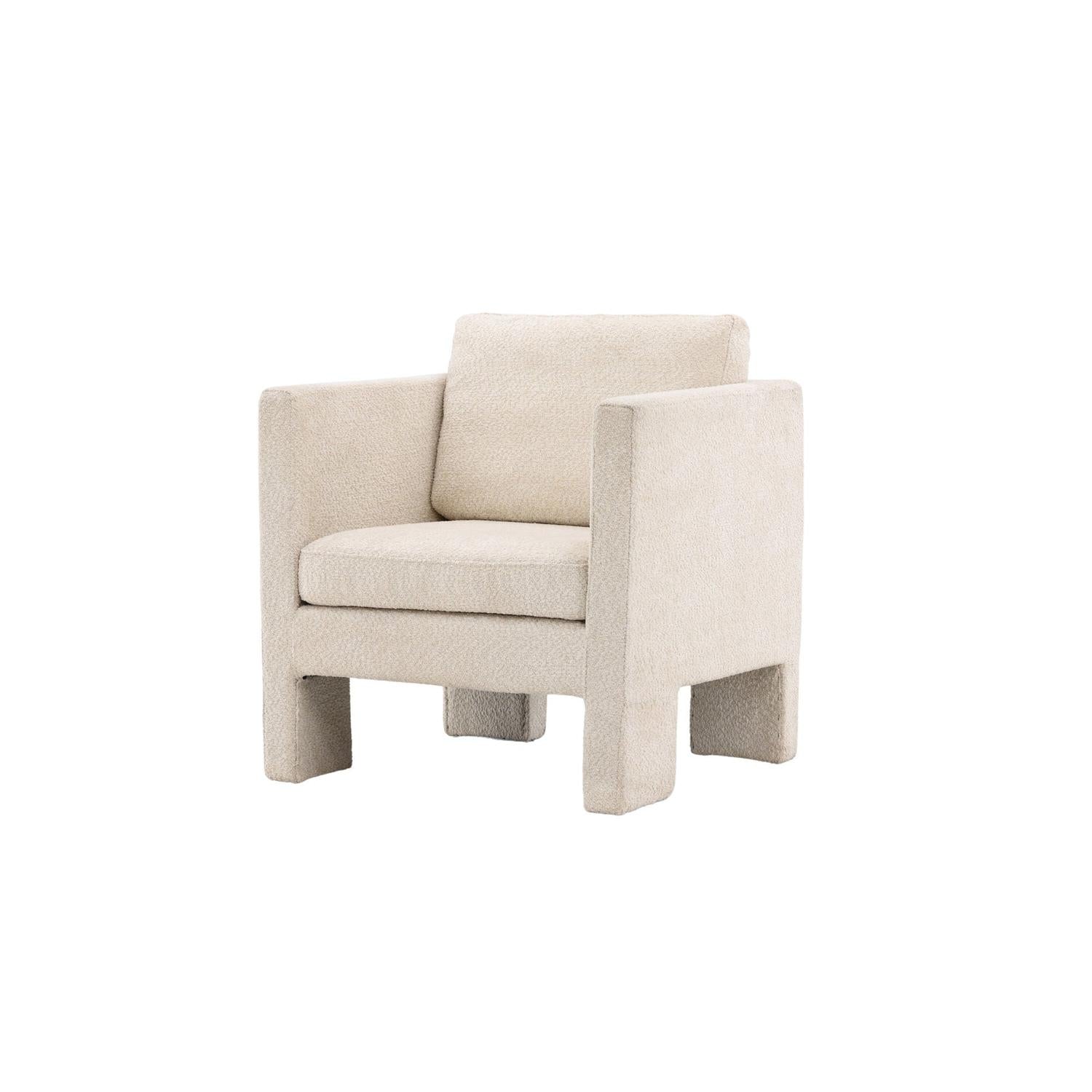 Sessel Ragusa aus Teddy-Bouclé - Weiß-Venture Home-le canapé