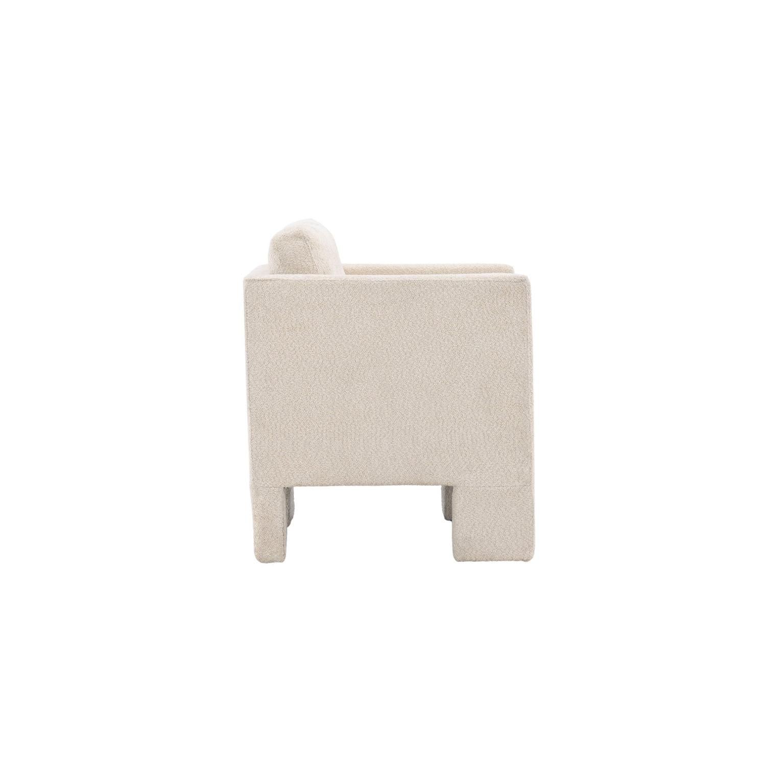 Sessel Ragusa aus Teddy-Bouclé - Weiß-Venture Home-le canapé