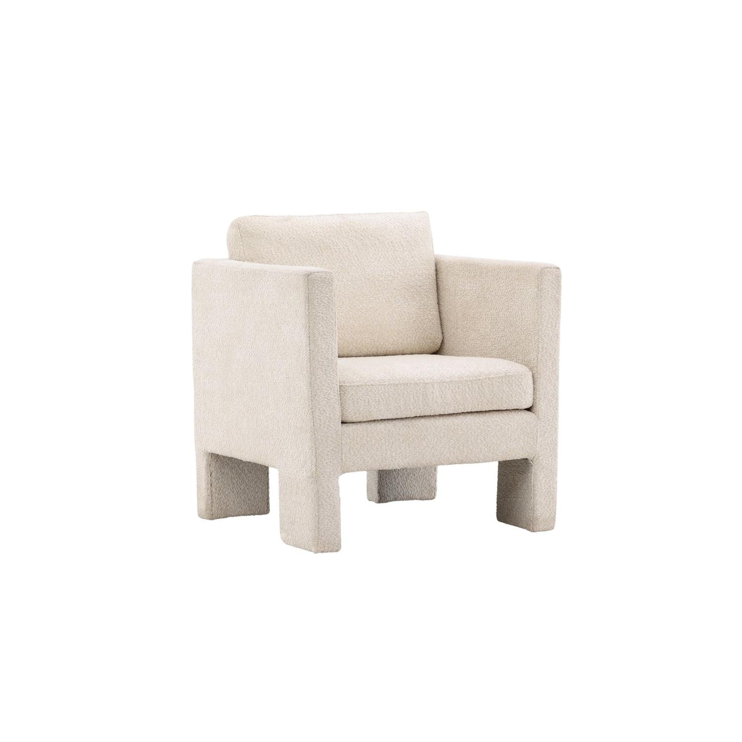 Sessel Ragusa aus Teddy-Bouclé - Weiß-Venture Home-le canapé