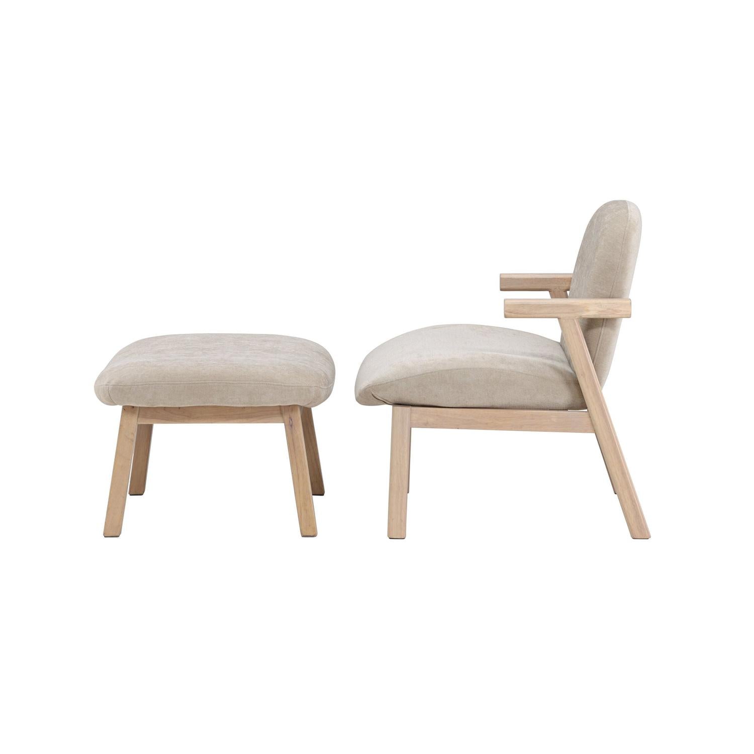 Sessel Rile mit Fußhocker - Beige-Sessel-Venture Home-le canapé