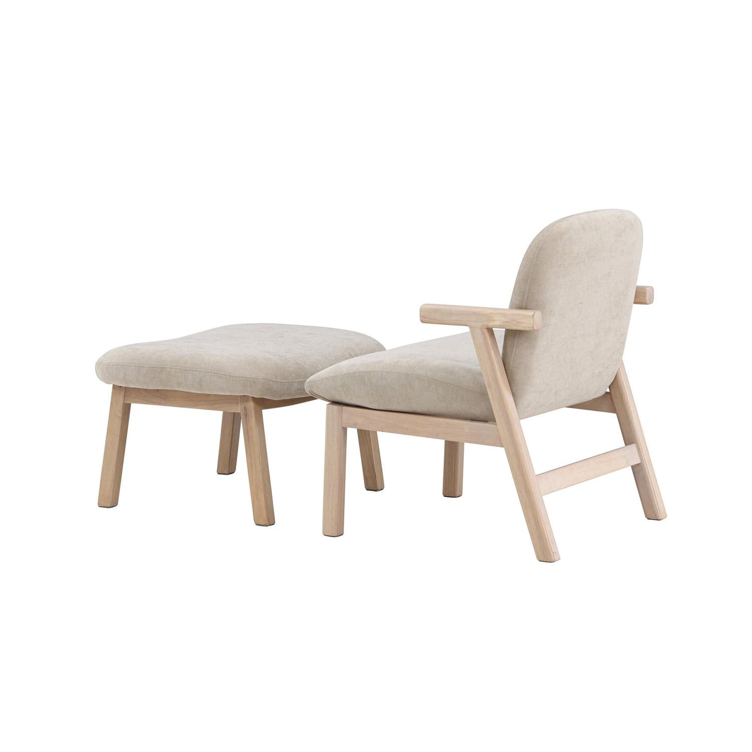 Sessel Rile mit Fußhocker - Beige-Sessel-Venture Home-le canapé