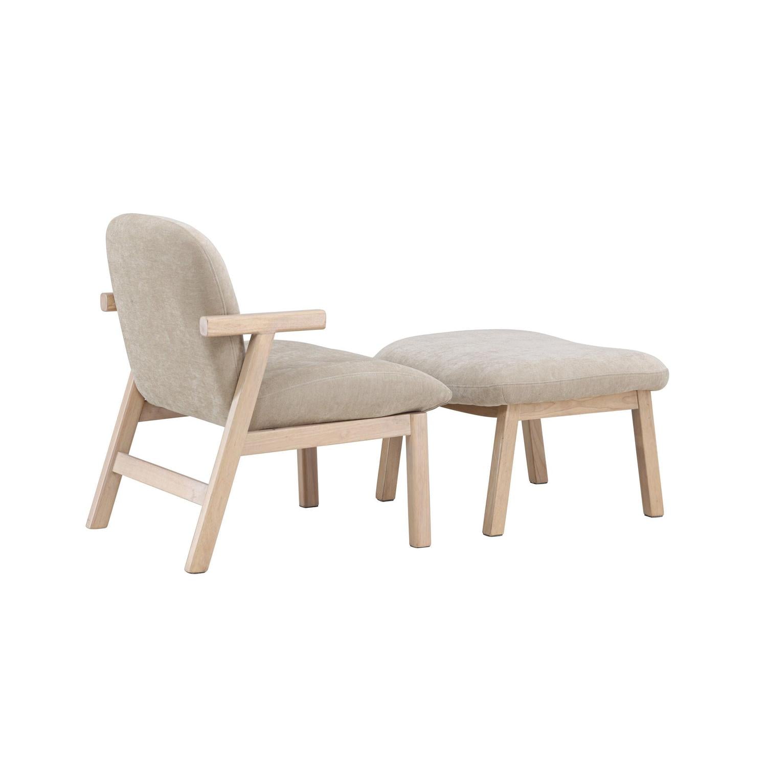 Sessel Rile mit Fußhocker - Beige-Sessel-Venture Home-le canapé