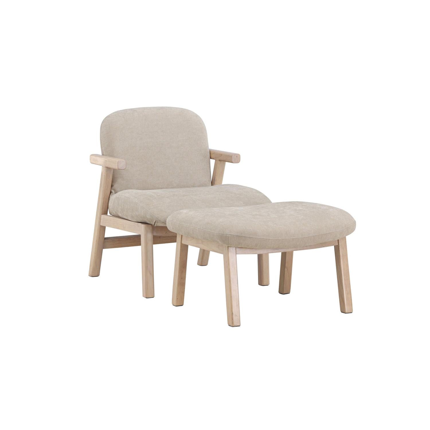 Sessel Rile mit Fußhocker - Beige-Sessel-Venture Home-le canapé