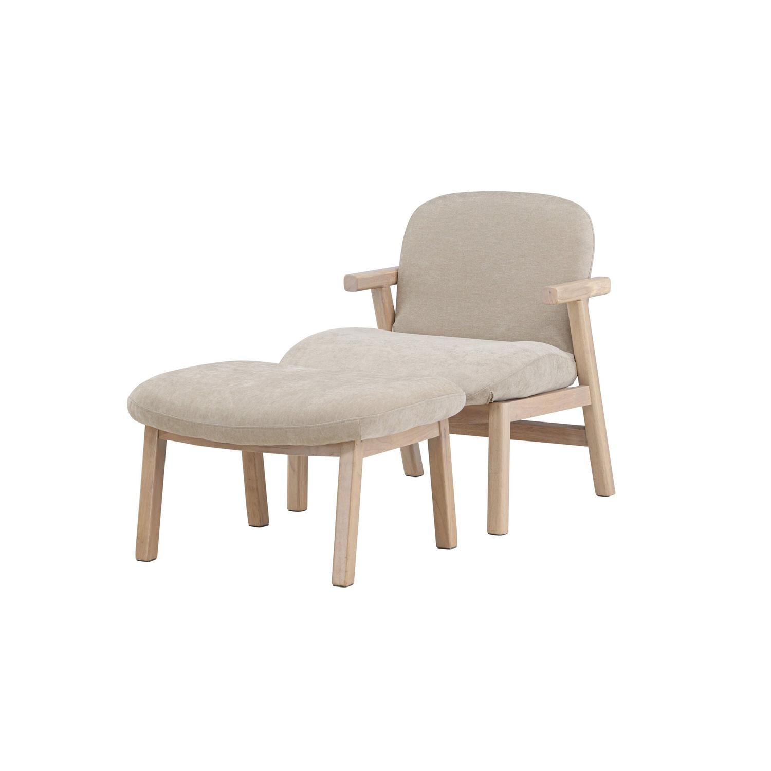 Sessel Rile mit Fußhocker - Beige-Sessel-Venture Home-le canapé