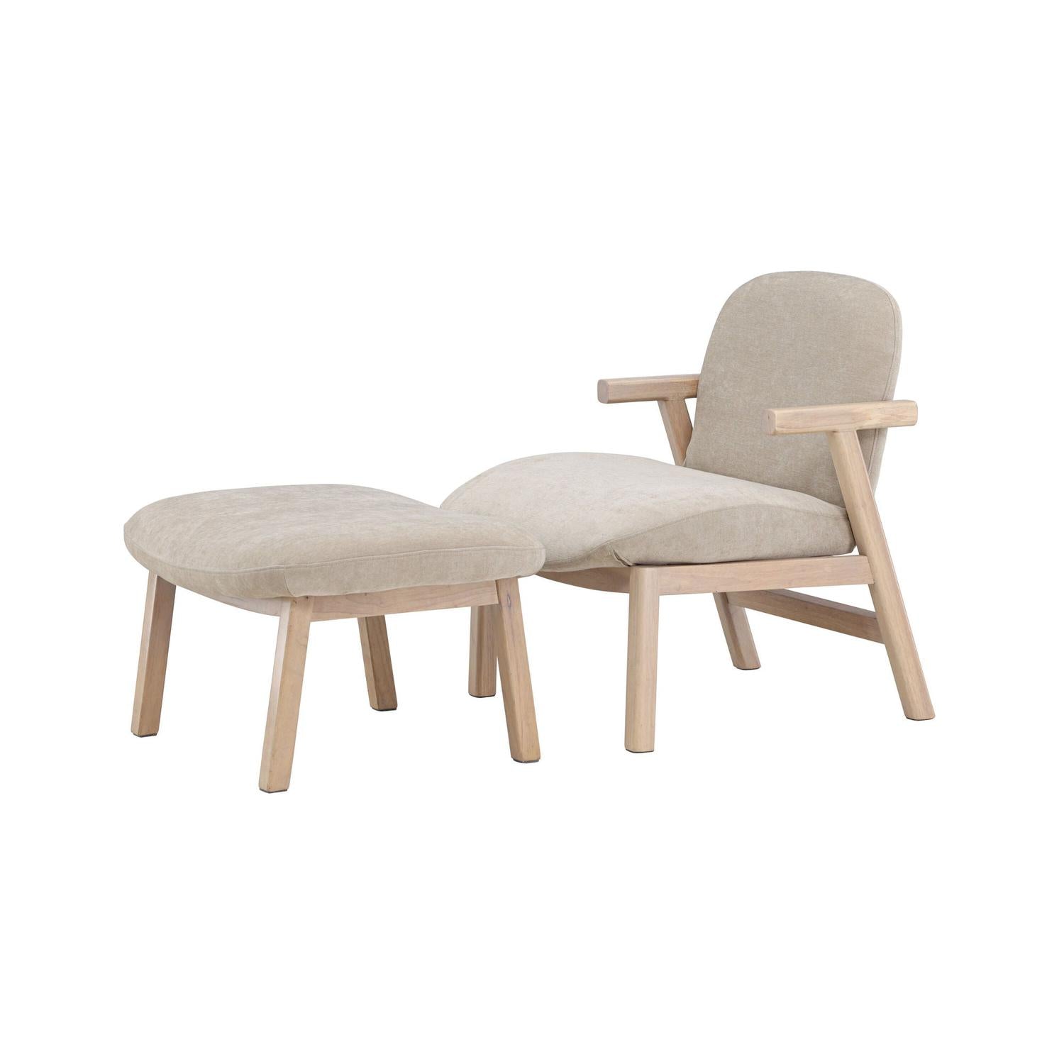 Sessel Rile mit Fußhocker - Beige-Sessel-Venture Home-le canapé
