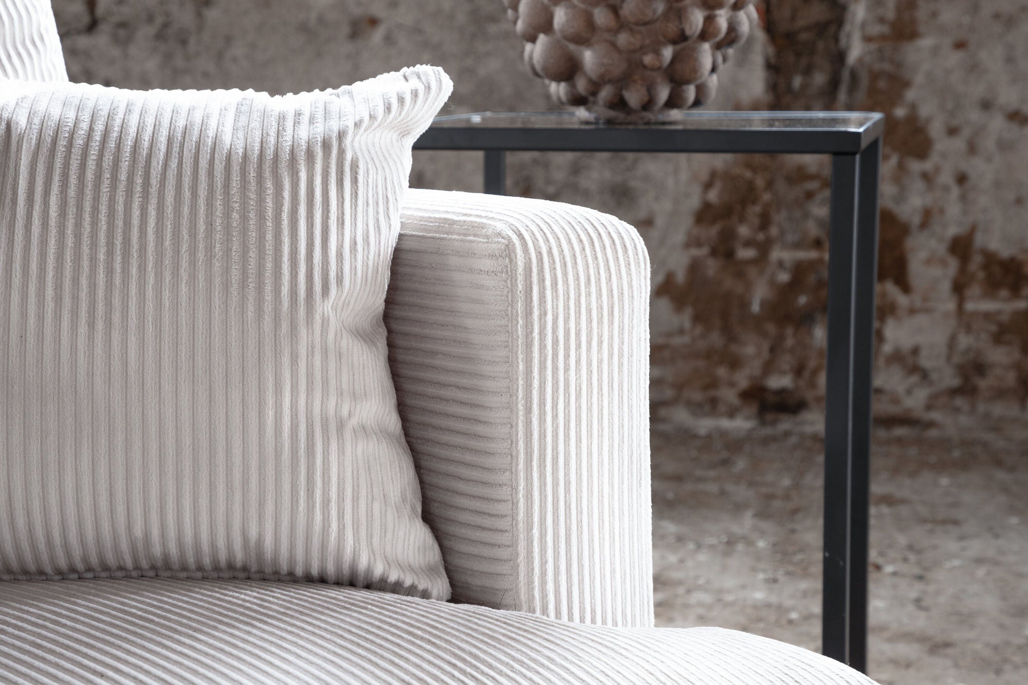 Sessel Sofia aus Kord - Beige-Sessel-Venture Home-le canapé