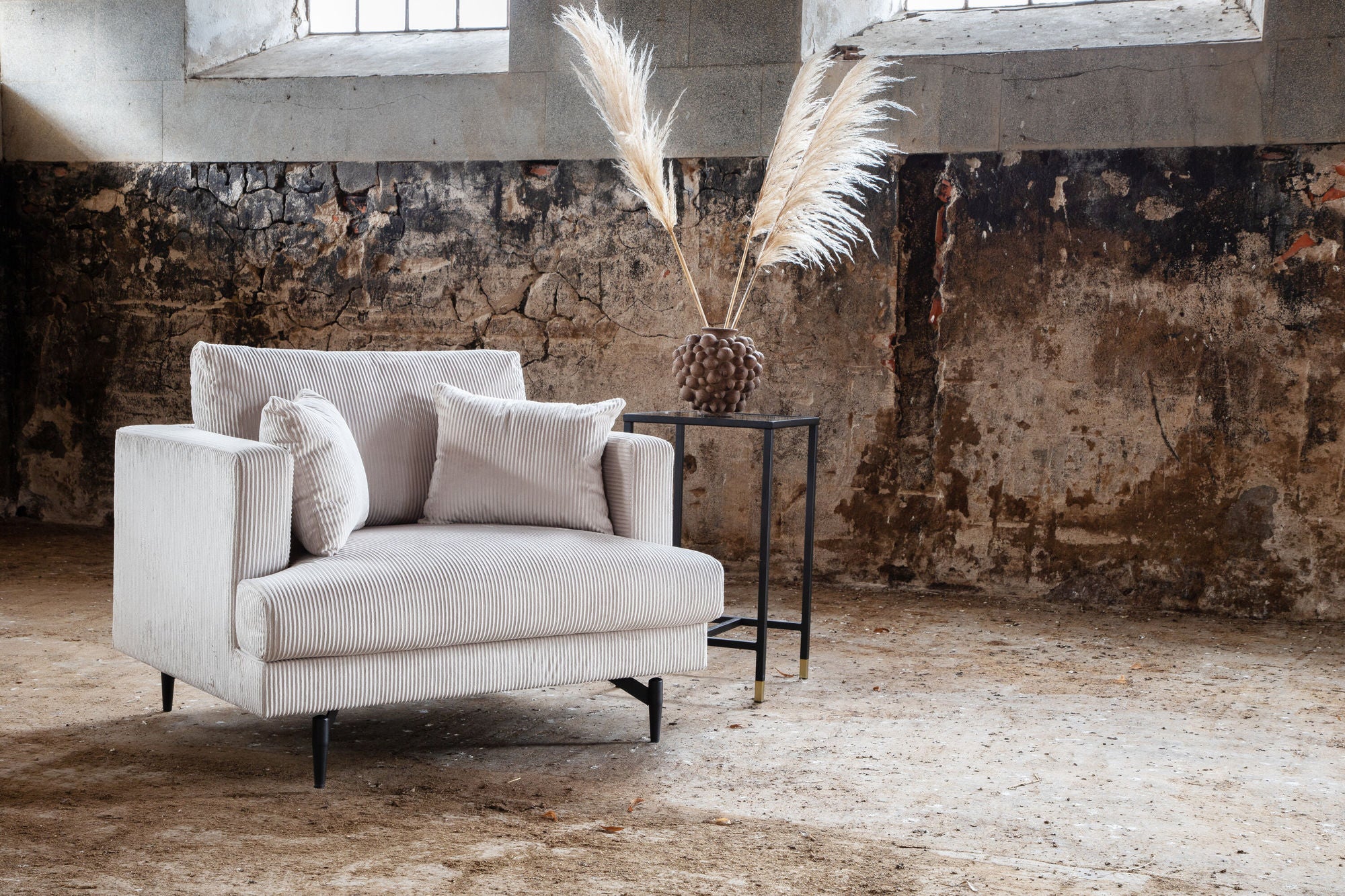 Sessel Sofia aus Kord - Beige-Sessel-Venture Home-le canapé