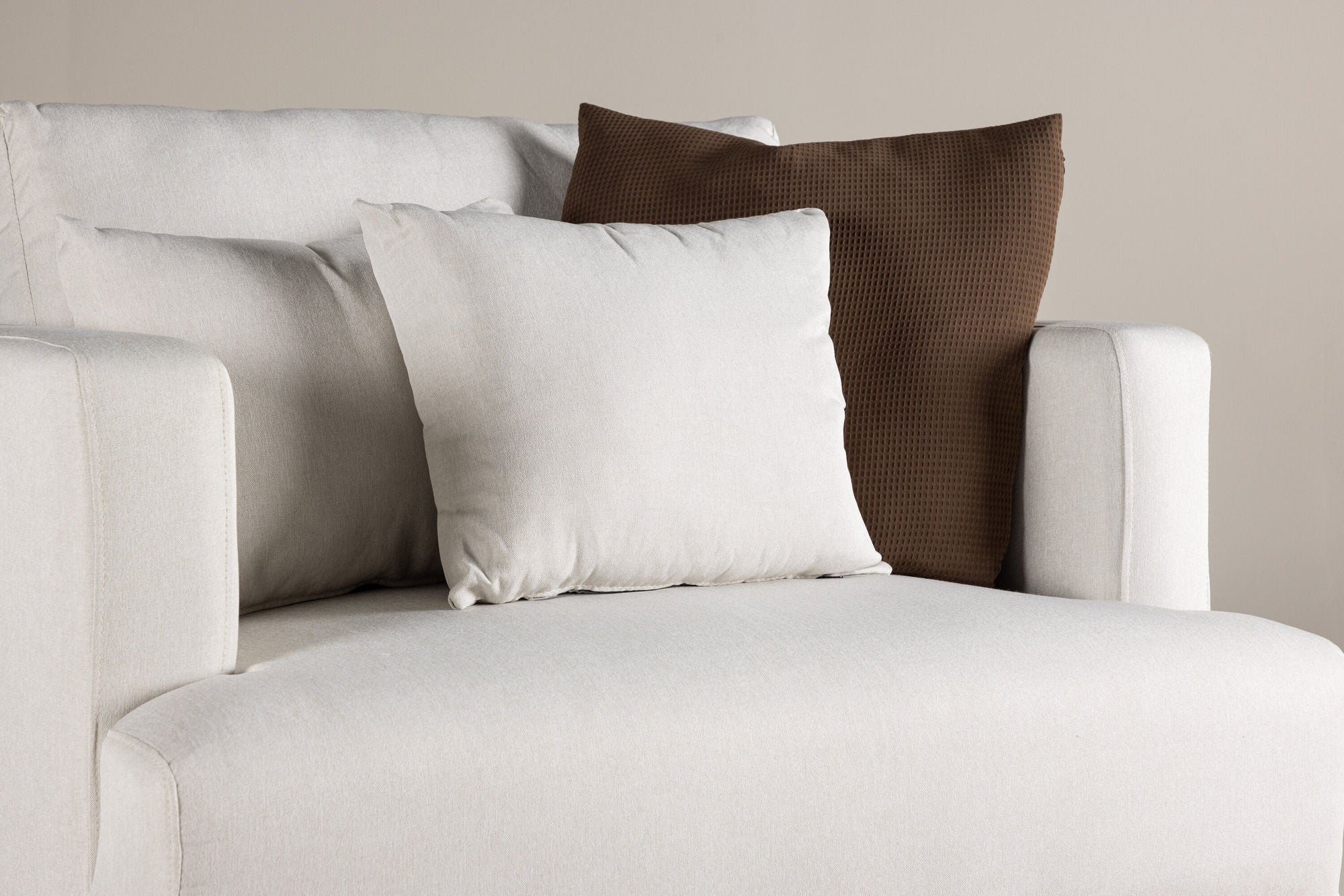 Sessel Sofia aus Leinen - Cremeweiß-Sessel-Venture Home-le canapé