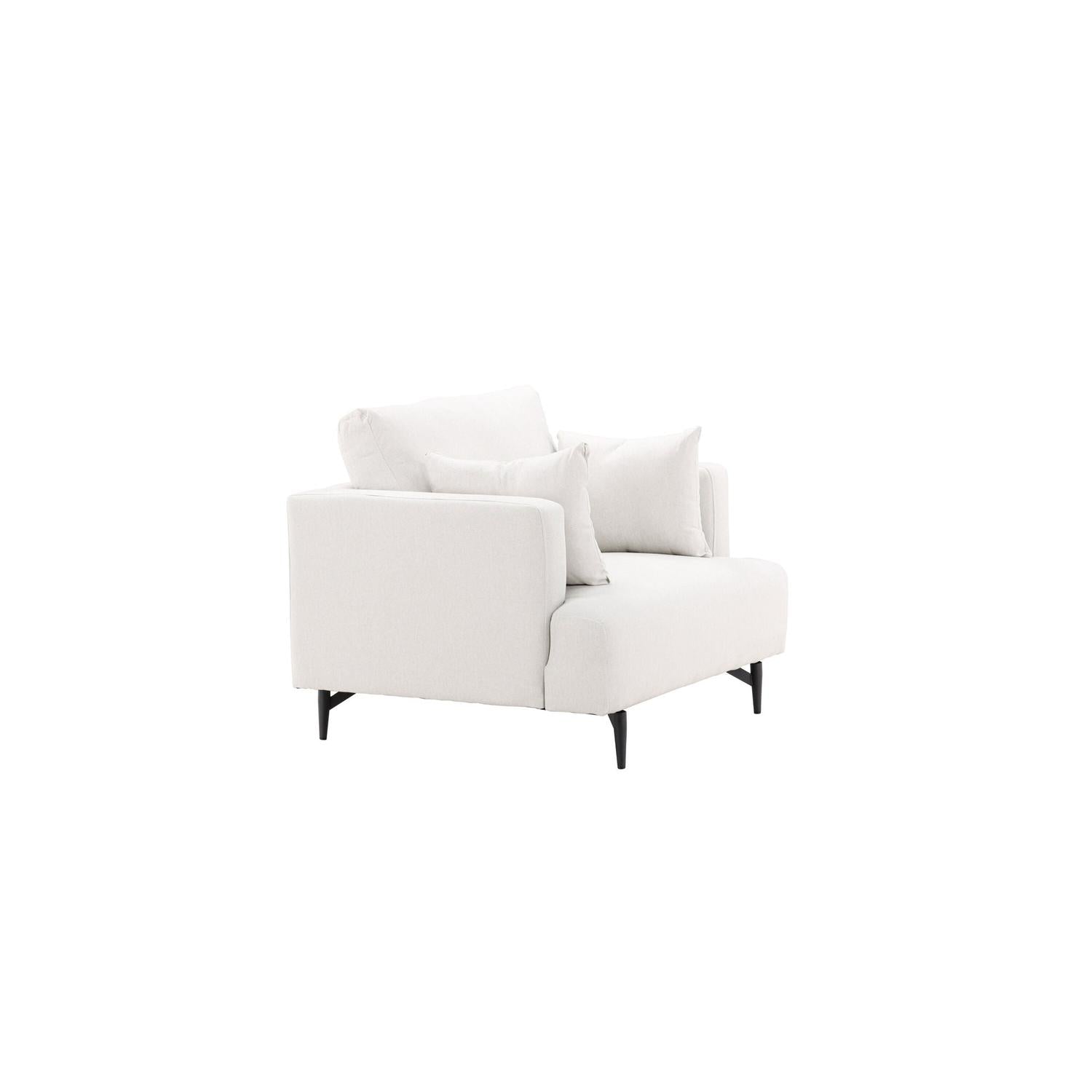 Sessel Sofia aus Leinen - Cremeweiß-Sessel-Venture Home-le canapé