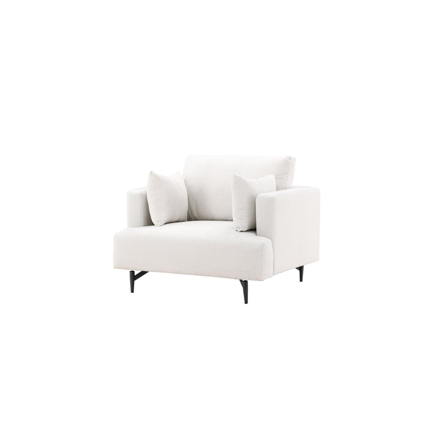 Sessel Sofia aus Leinen - Cremeweiß-Sessel-Venture Home-le canapé
