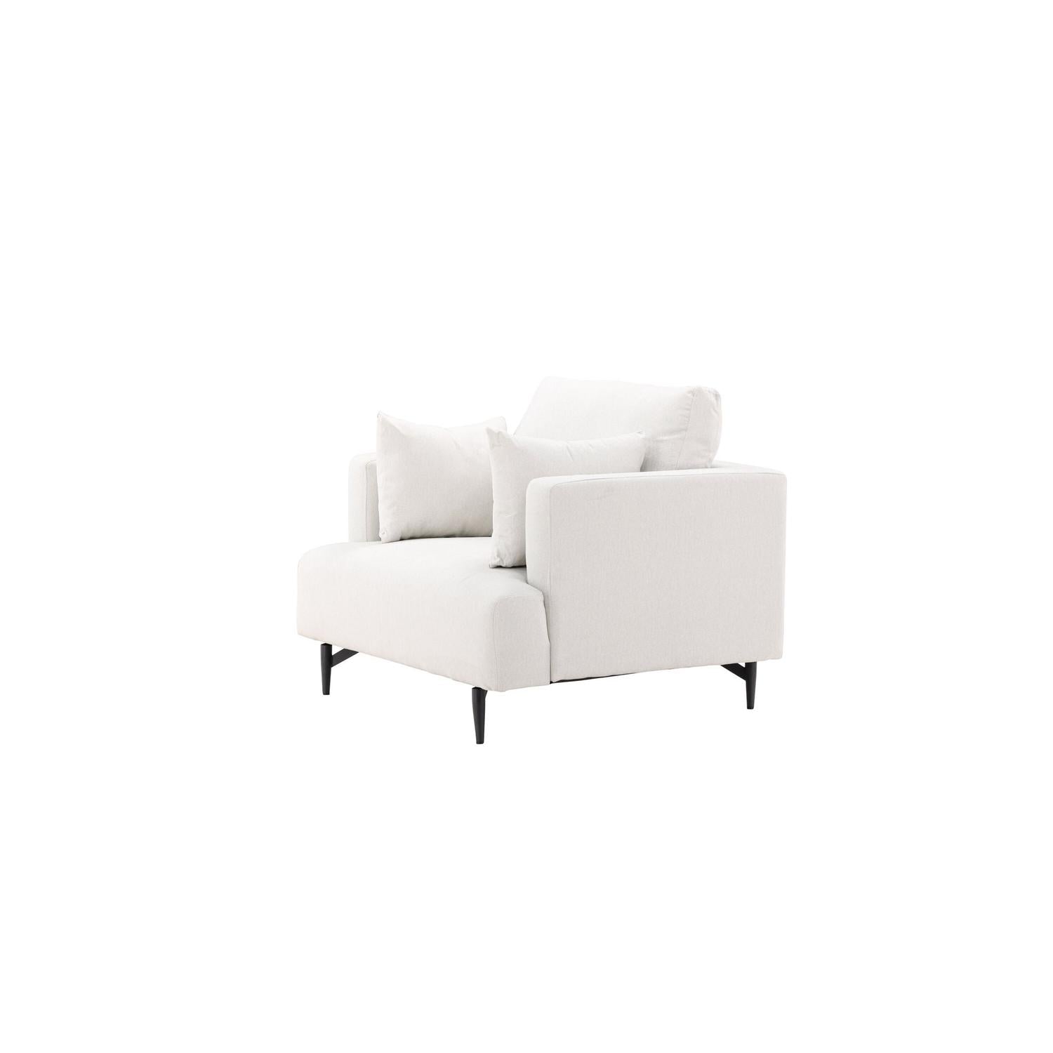 Sessel Sofia aus Leinen - Cremeweiß-Sessel-Venture Home-le canapé