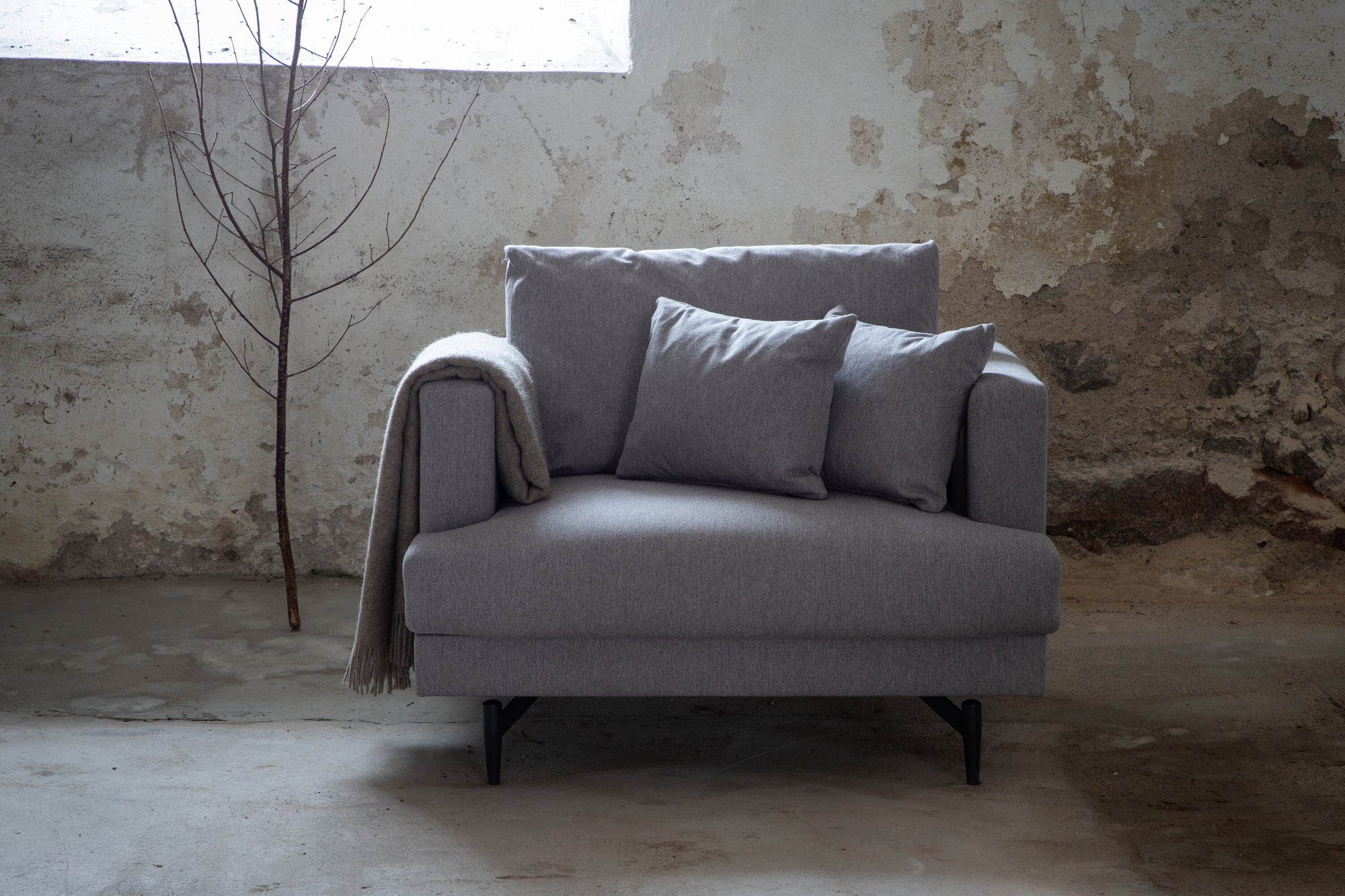 Sessel Sofia aus Stoff - Grau-Sessel-Venture Home-le canapé